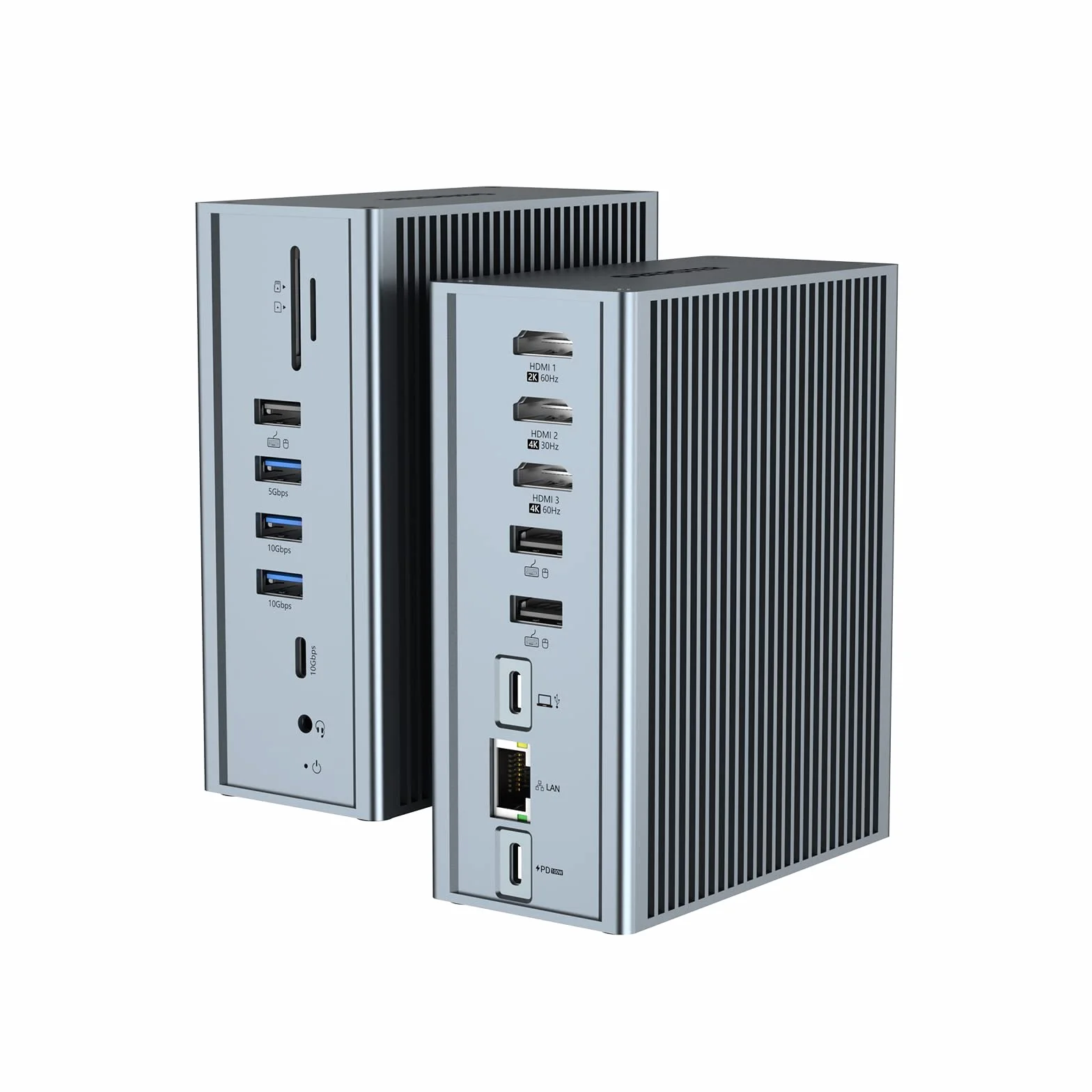 Qhou Docking Station USB-C 16 in 1 Docking Station USB C, tripla HDMI, 100 W PD, Ethernet, audio da 3,5 mm, 2 USB A e USB C, SD/TF per computer portatili Mac Pro/Air e Thunderbolt 3