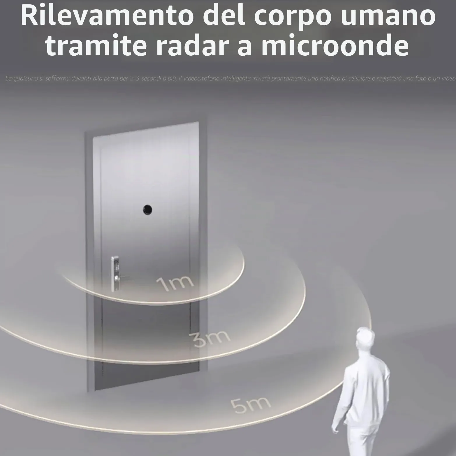 Asixxsix Spioncino Digitale, Spioncino WiFi Intelligente 1080P con Display LCD 4,3 Pollici, Rilevamento del Movimento PIR, Audio Bidirezionale, Visione Notturna, Modifica della Voce