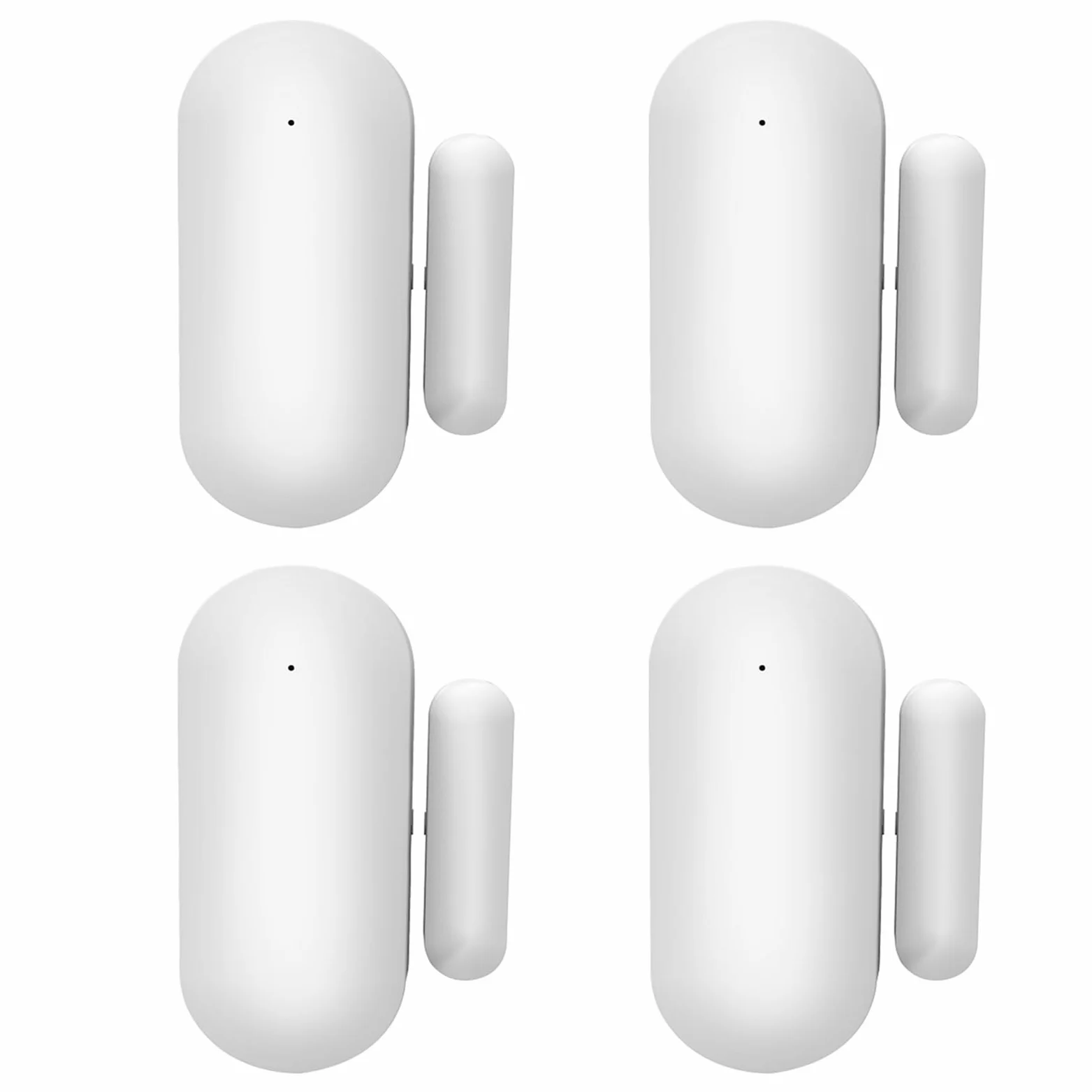 Sensori per Porte WIFI Allarmi Rilevatori di Ingressi Wireless Intelligenti per la Sicurezza Domestica con APP, Bianco 4 Pezzi (Bianca #-4)