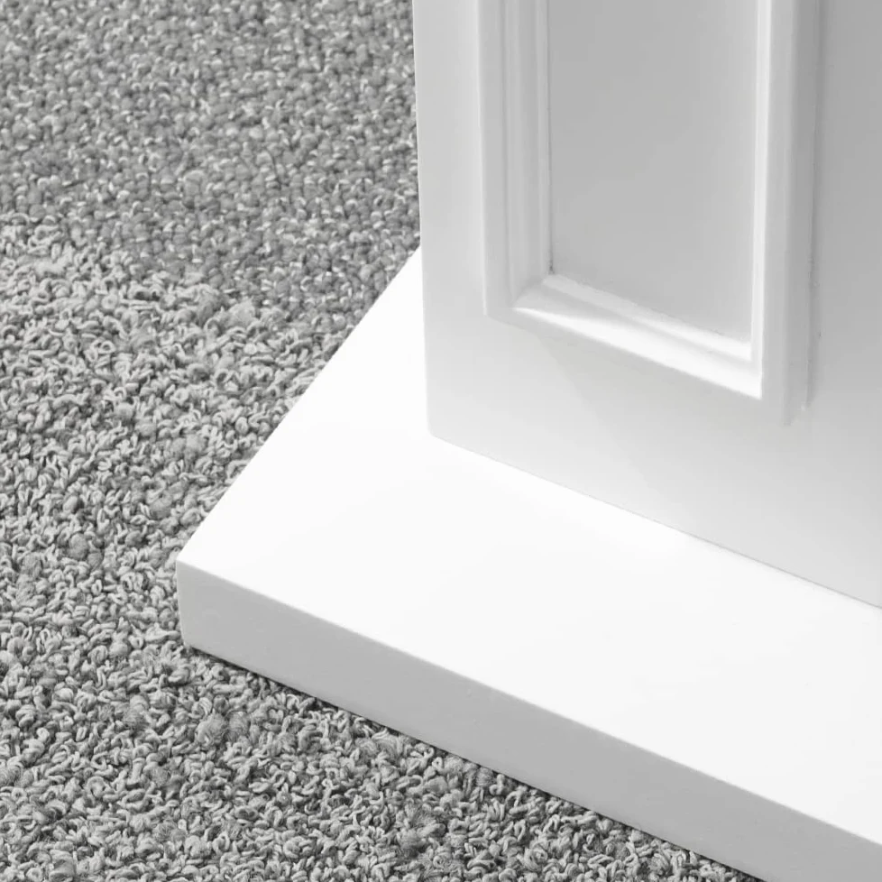 Camino elettrico caminetto da terra JEFFERSON in legno Bianco L 89,5 x H90,5 x P28