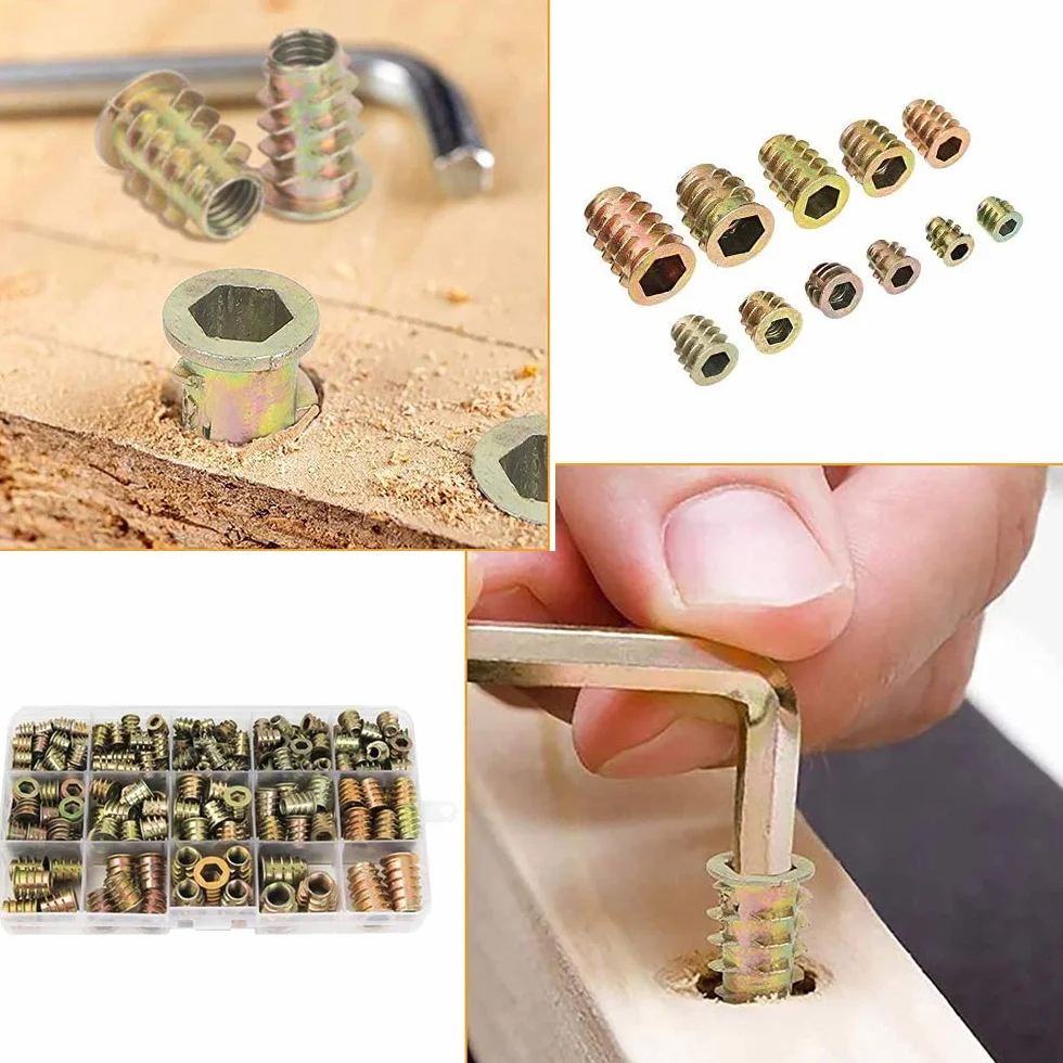 Dadi Esagonali in Acciaio al Carbonio Zincato M4 M5 M6 M8 M10 Kit Assortimento per Mobili
