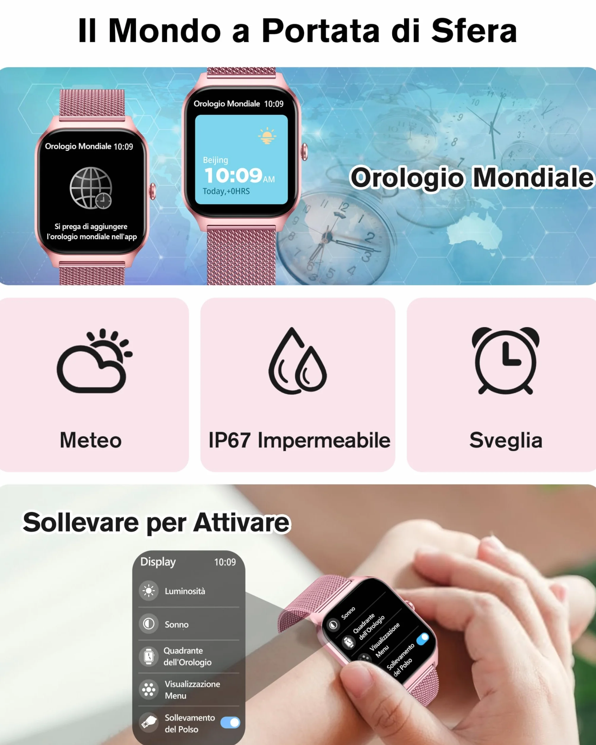 KALINCO Smartwatch Uomo Donna, 1.85” IA Orologio Pressione Sanguigna, Chiamata Bluetooth, SpO2, Frequenza cardiaca, Stress, Sonno, Orologio Mondiale, 100+ Sports Watch per Apple Xiaomi Samsung Phone