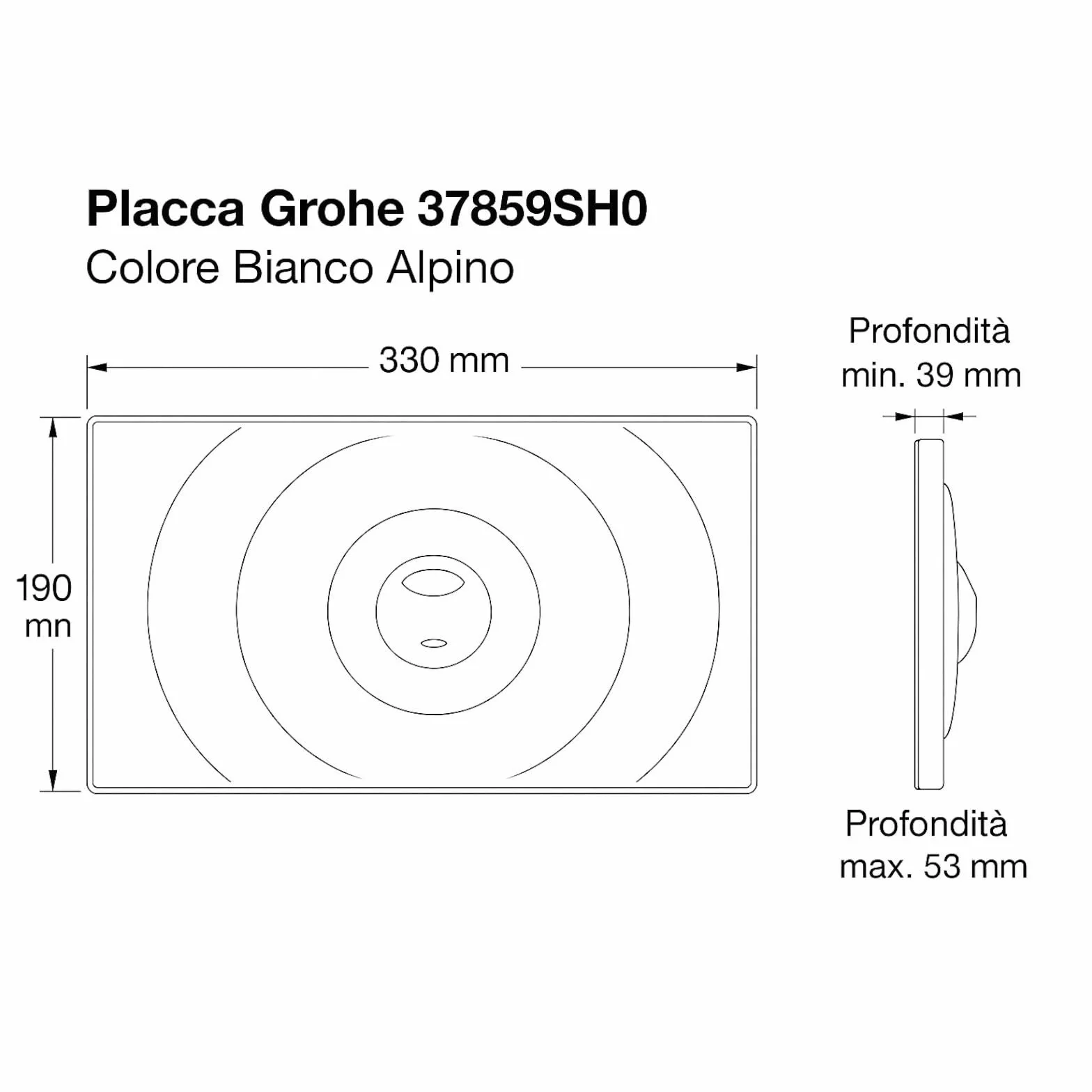 Grohe Dual Flush Bianca Placca per Cassetta di Scarico