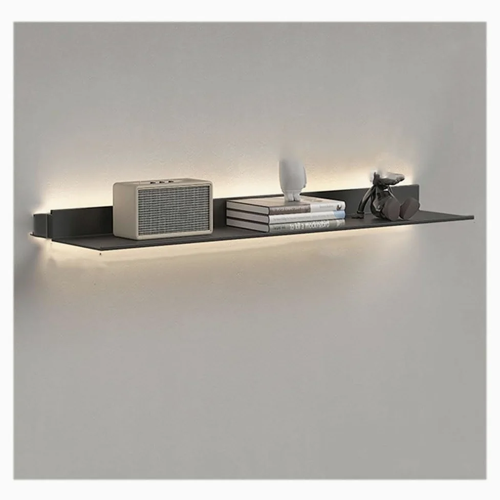 Moderni Mensole Galleggianti con Illuminazione A LED Ferro Metallo Parete Boohelf ry Detive Espositori Mensole per la Decorazione Domestica Creativo Partit Sto Sol