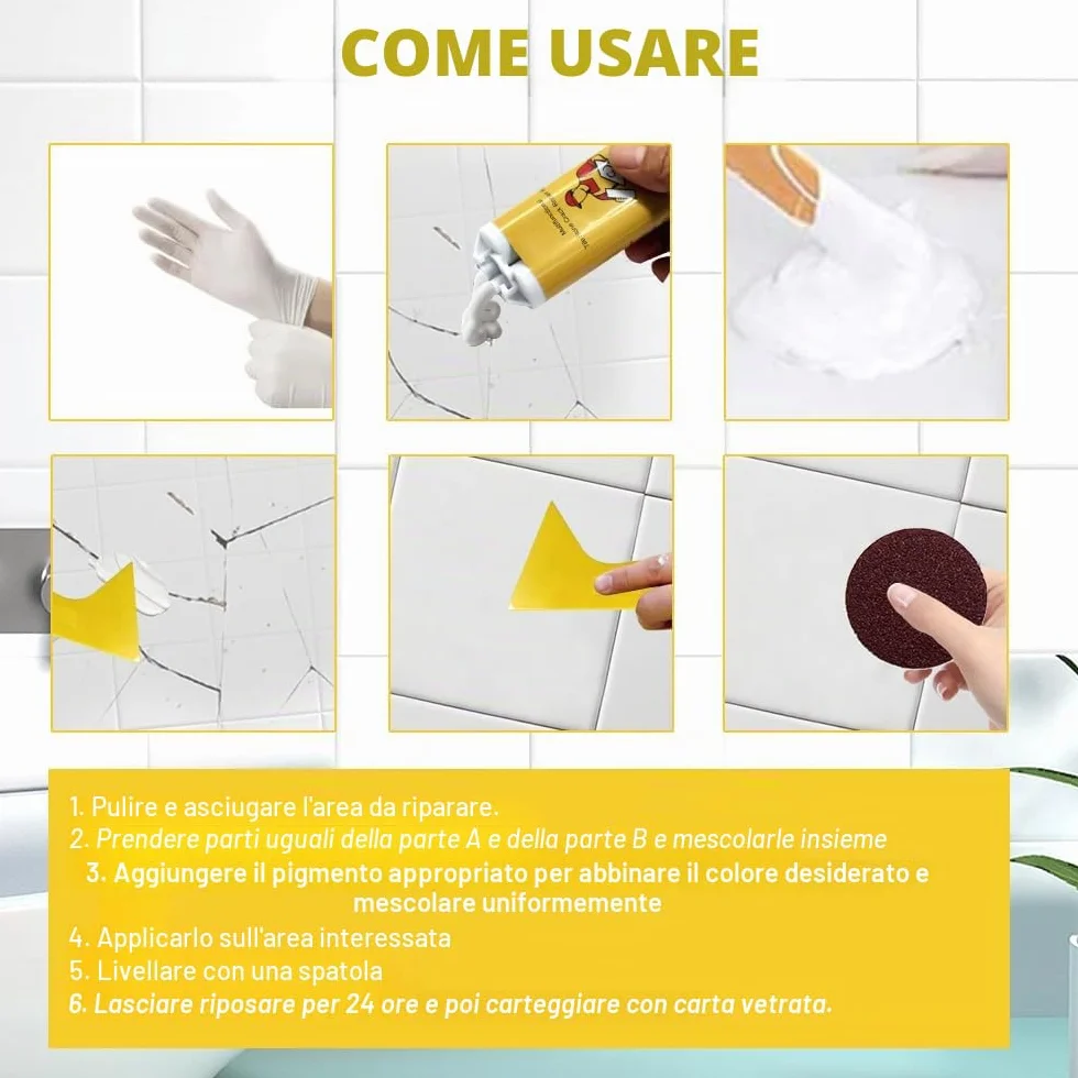 Kit Riparazione Piastrelle e Vasca da Bagno 85 g