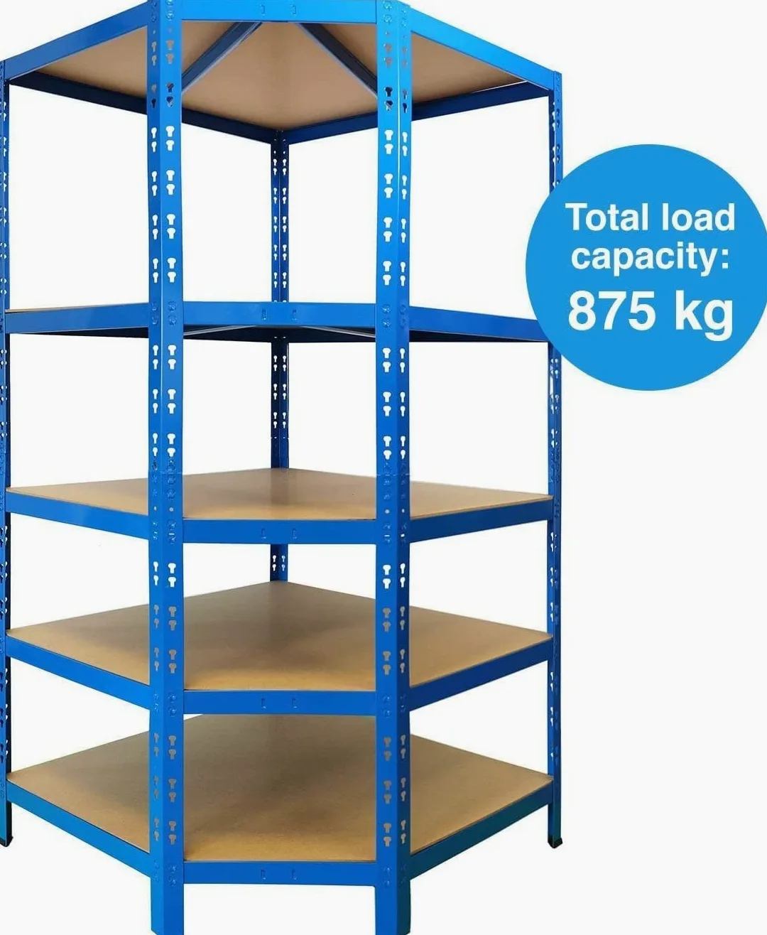 Karat Scaffale portaoggetti per carichi pesanti per Garage, Cantina, Atelier - Scaffale a griglia - Mensola angolare - Mensola per pneumatici (ripiano angolare blu, 180 x 90 x 42 x 60 cm)