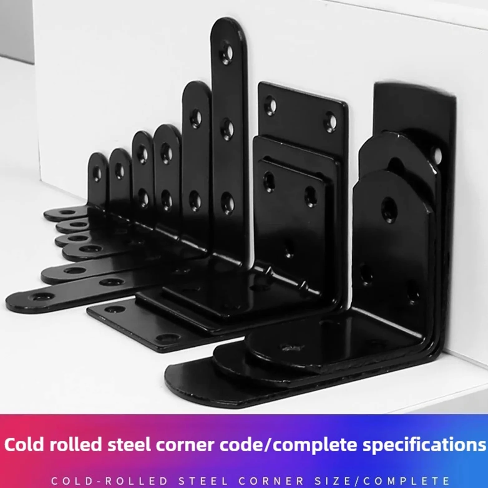 Staffe Angolari 2/4 pezzi di mobili neri spessi codice angolo armadio tavolo e sedia fissi ad retto(90X90X20mm 4pcs)
