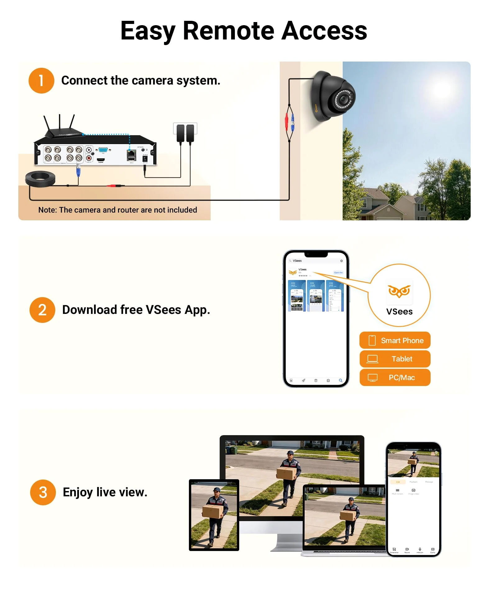 Anlapus 1080P Sistema di Sorveglianza Esterno 8CH Videoregistratore DVR con 4 Videocamere di Sicurezza Impermeabile, senza Disco Rigido, Visione Notturna, Allarme di Movimento | Rilevamento AI di Persone e Veicoli, Impermeabile IP66, Visione Notturna IR
