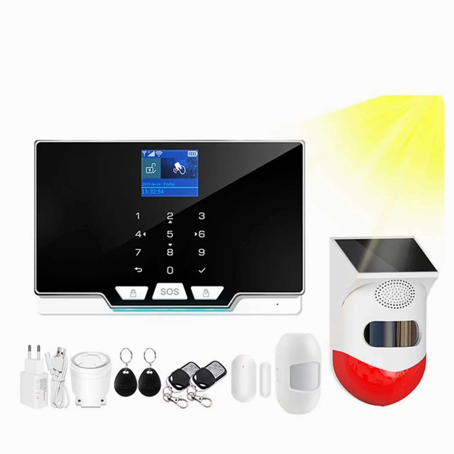 Kit Allarme Casa, Tuya Wifi GSM Home Burglar Security Alarm System Rfid tft TACCHI TASTANTE 11 VOICI COMPATIBILE Smart Life(A)
