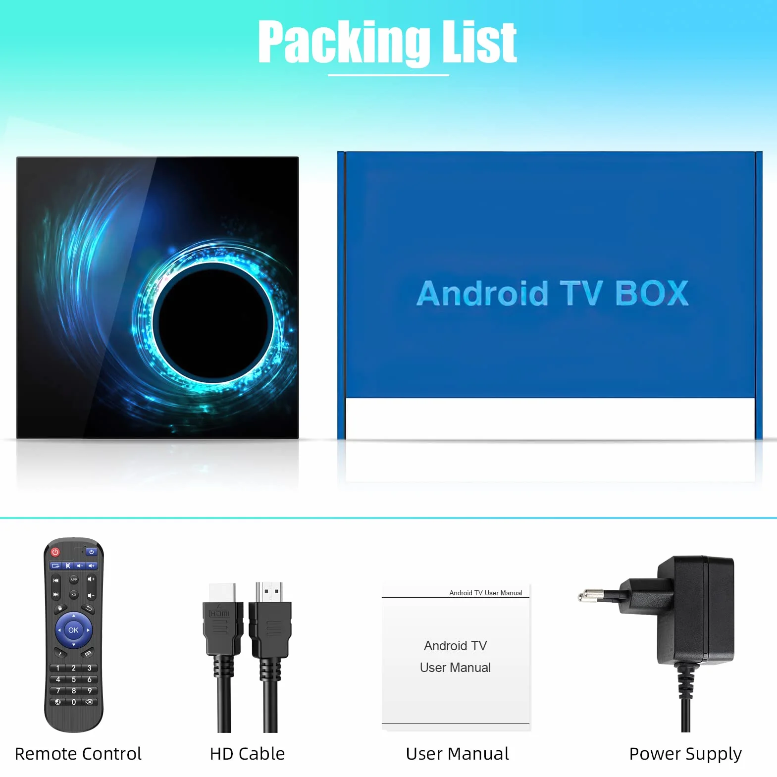 Android 10.0 TV Box 4GB RAM 64GB ROM Allwinner H616 Quadcore Mali-G31 MP2 GPU Supporto 2.4 / 5.0GHz dual-band Wifi BT5.0 3D 6K Ultra HD H.265 10/100 Ethernet HDMI2.0 Smart TV BOX