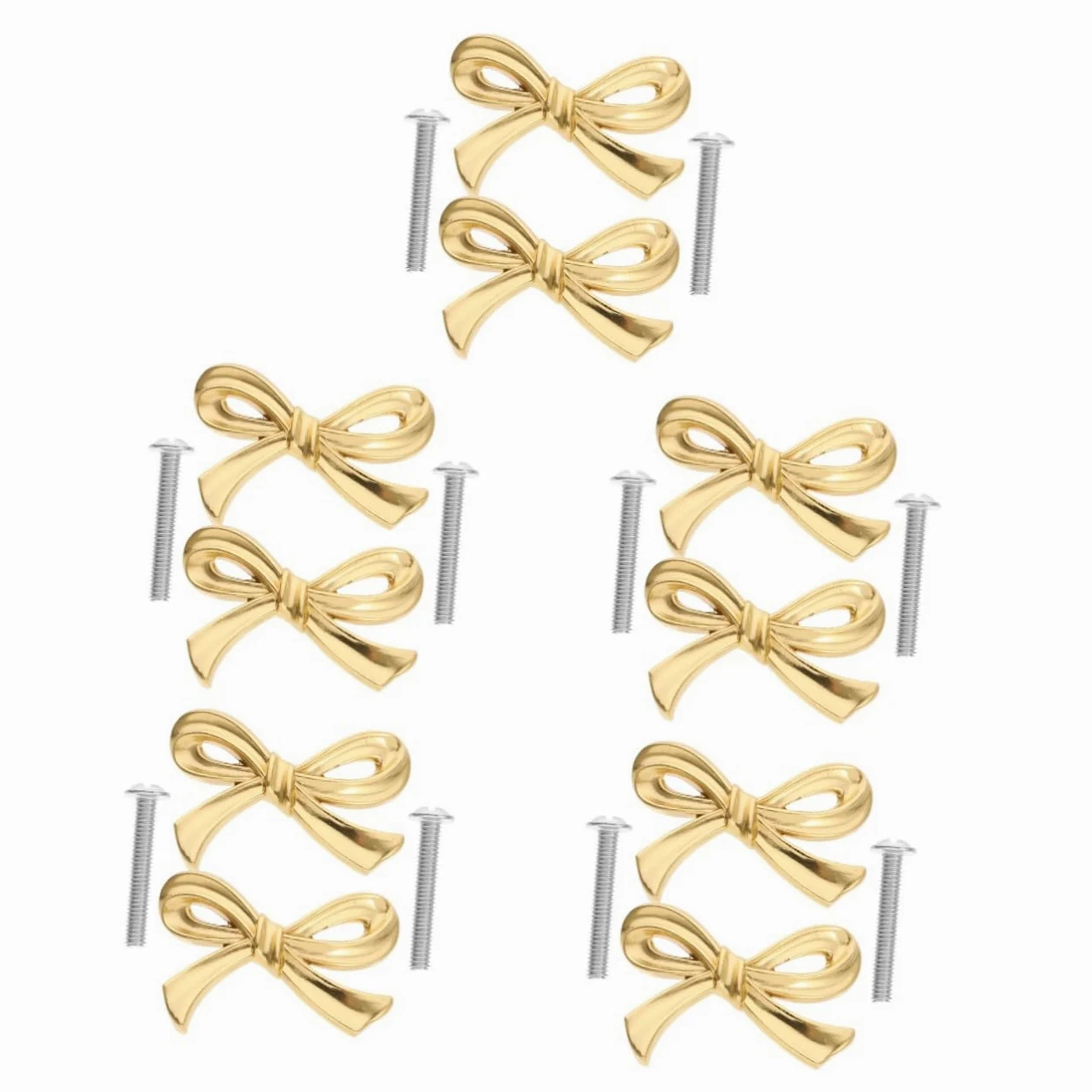 Artibetter 5 Set Pomelli Per Cassetti Pomelli Per Mobili Pomelli Per Porte in Ottone Con Fiocco Pomelli Decorativi Per Guardaroba Facile Installazione 2 Pezzi * 5