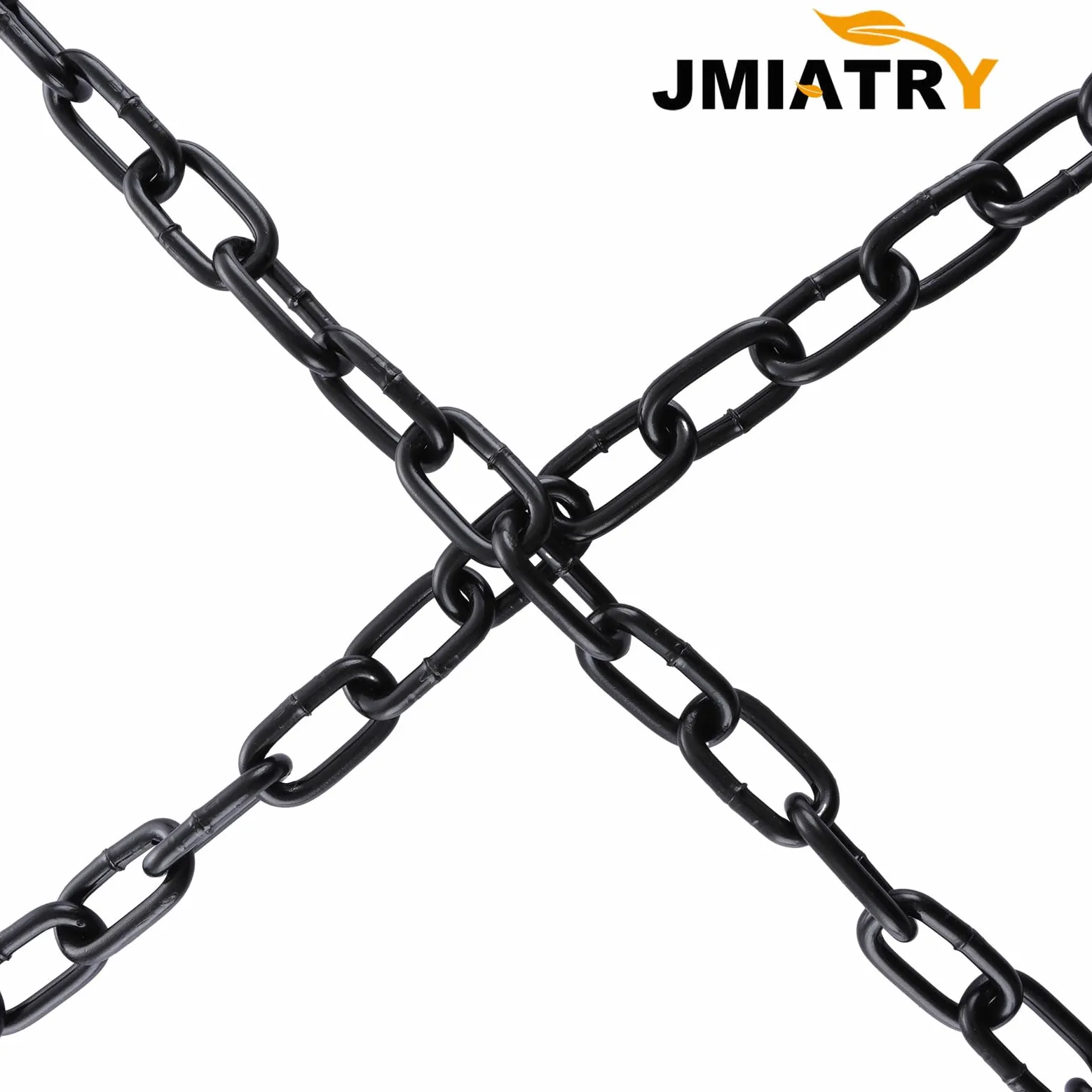 JMIATRY Catena in acciaio inox 304, lunghezza 15 m, maglie resistenti da 5 mm, in acciaio zincato nero saldato, per cancelli di recinzione, porte del garage, catena a battente e serratura di sicurezza