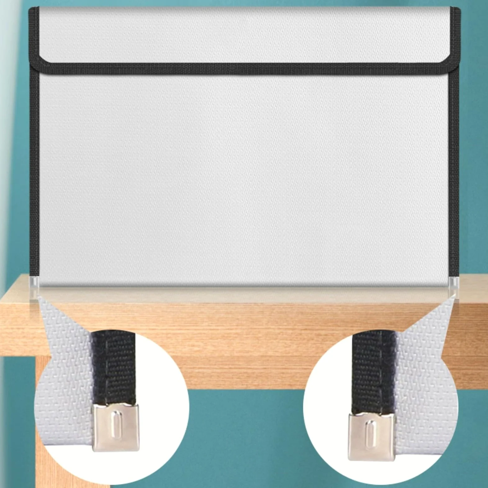Borsa Ignifuga Cartella Ignifuga Impermeabile Fuoco Custodia Sicura Portadocumenti con Cerniera Borsa Protettiva per Contanti per Oggetti di Valore(A,33 * 26 * 5cm)