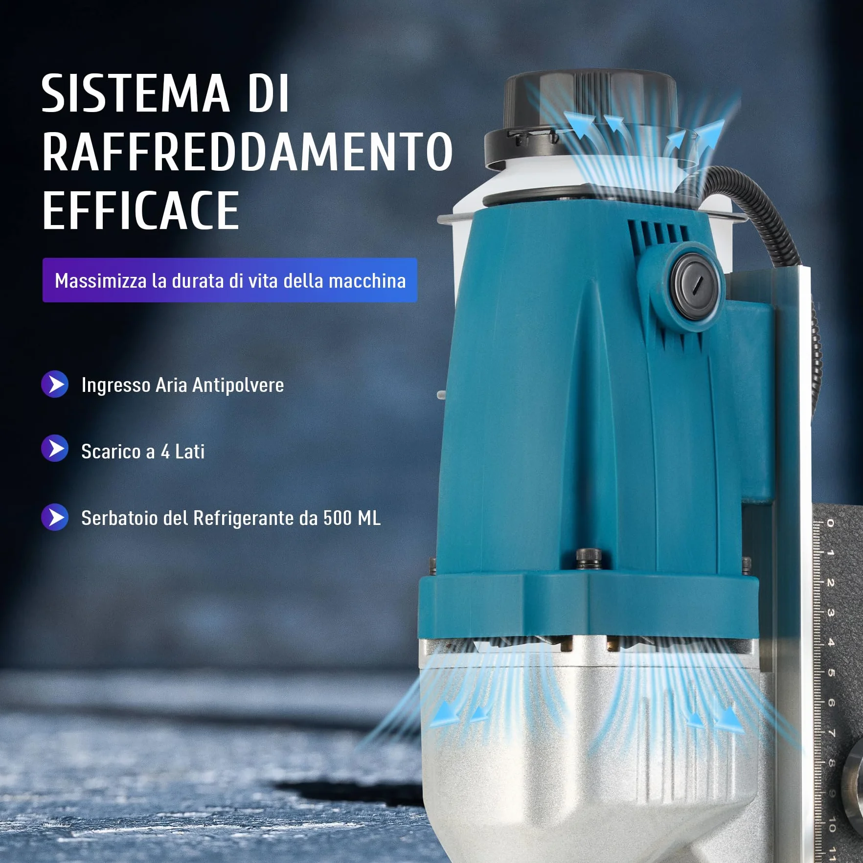 ZELCAN 1100W Trapano Magnetico Elettromagnetico Portatile 12000N Fino a 40 mm Profondità 50 mm