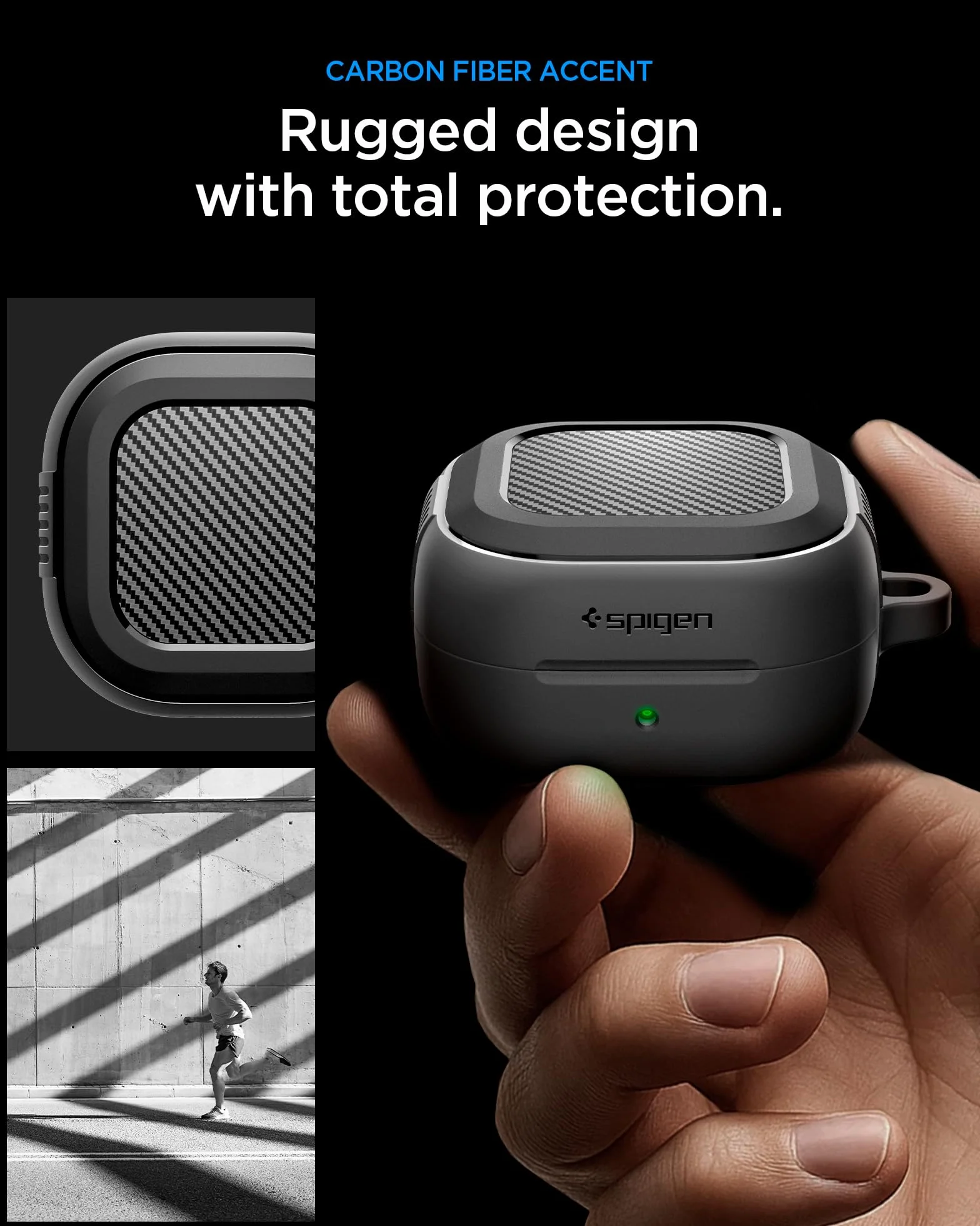 Spigen Cover Rugged Armor Compatibile con Samsung Galaxy Buds 4 Pro/Galaxy Buds 4 (2026) - Nero Opaco