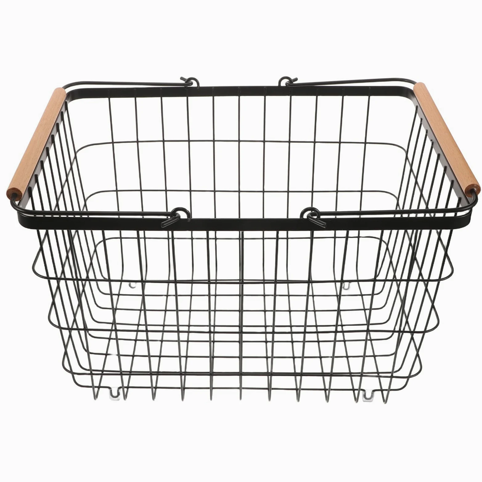 Zerodeko Cesto rettangolare in filo metallico per legna da ardere, nero, | Organizzatore di legna da ardere portatile in metallo, resistente e traspirante, adatto per interni, patio e giardino.