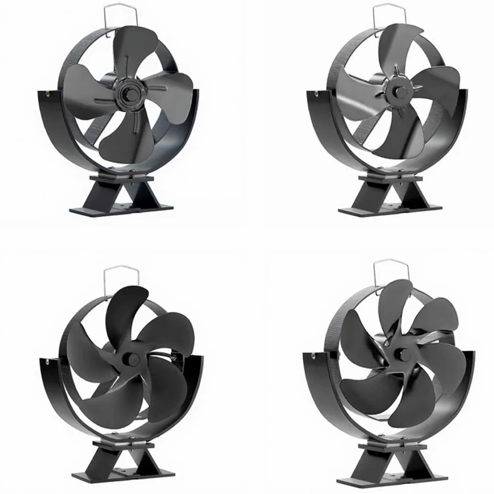Ventilatore per stufa a legna, regolabile. Facile da usare, resistente e portatile. Adatto a stufe legna e caminetti, XZ1320 4-Foglie