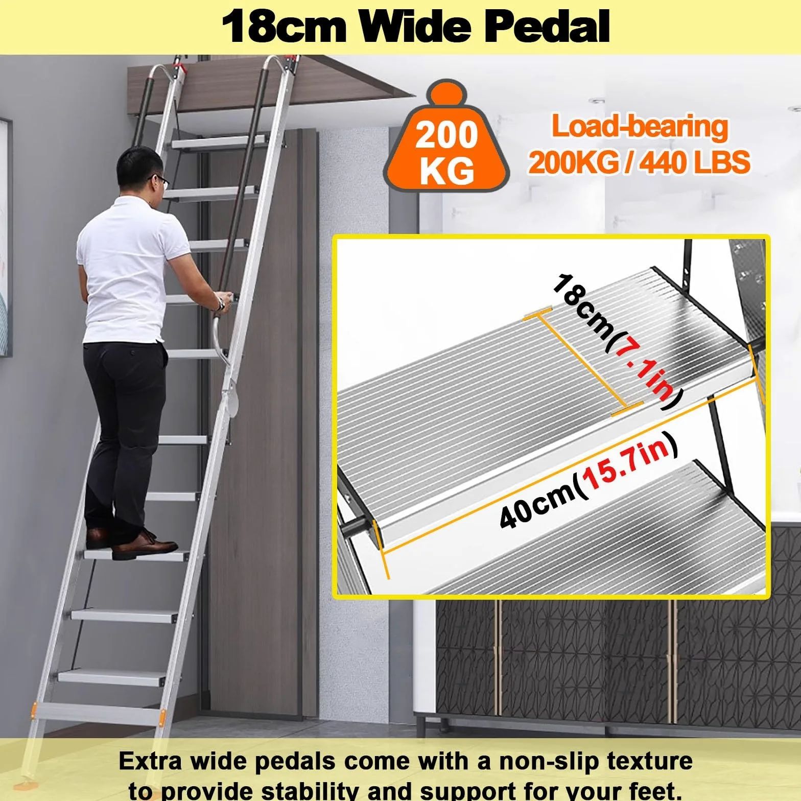 Scala Portatile per Letto a Castello, Scala a pioli Resistente per Un Facile Accesso a luoghi elevati, Soluzione di Fuga d'emergenza per Uso Domestico e Commerciale.