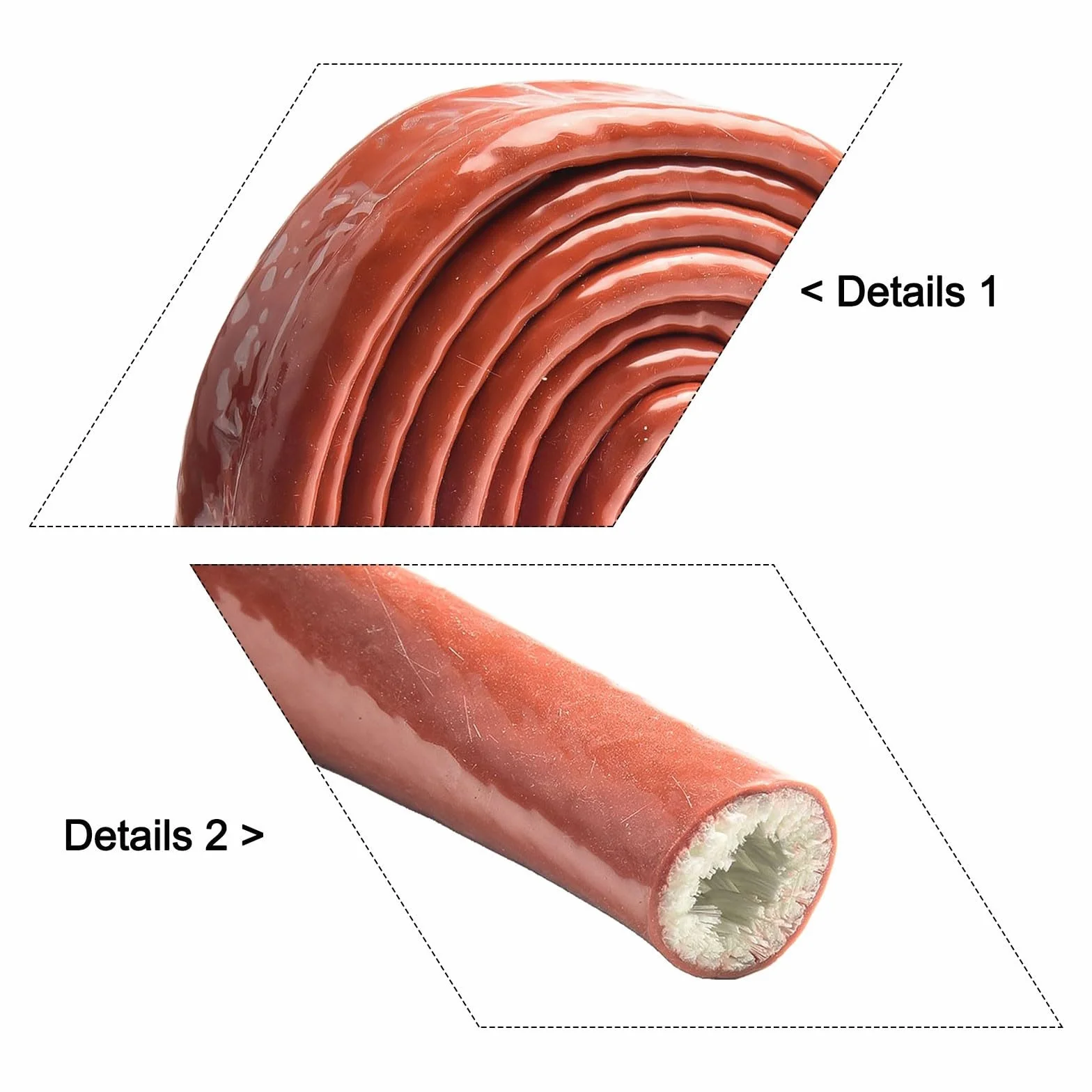 Guaina protettiva per cavi in fibra di vetro in silicone resistente al calore, protezione per condutture resistenti al fuoco ad alta temperatura, 1,5 m (10 mm)