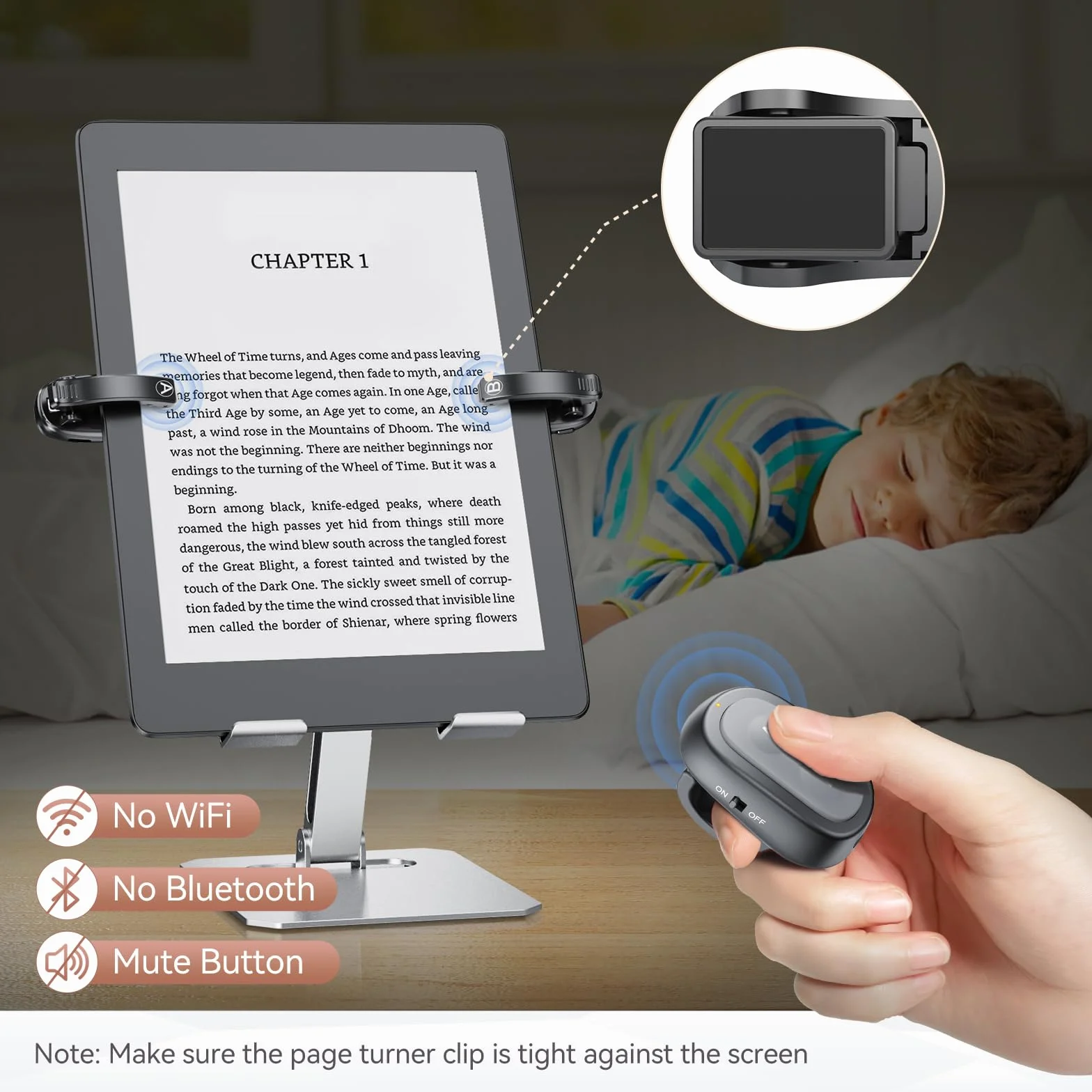Paletta laterale telecomandata per Kindle Paperwhite eReader Turner: scatto remoto per fotocamera, Kindle Clicker paletta laterale per iPhone iPad Android Page Turner e-book lettura