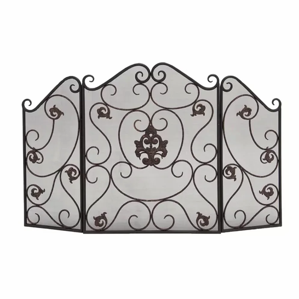 Schermi per Caminetti di Guardia Metallo Nero Camino Schermo Schermo Cavo Partizione con Net Fireplace Guardrail Pieghevole Pieghevole Frence Rete Fence Frence Fenny Panel Panel Panel Recence Accessor