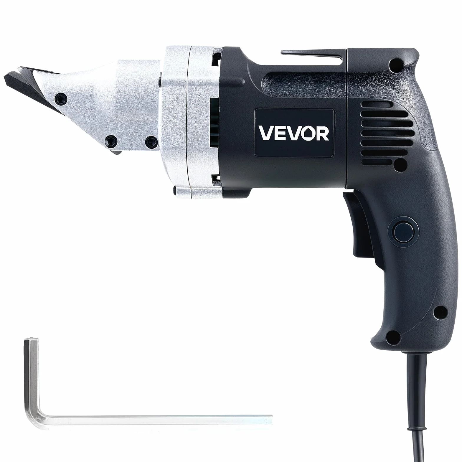 VEVOR Cesoia Elettrica per Metallo 4,0 A Taglierina Lamiera Testa Girevole Velocità Variabile Taglio Continuo 2500 giri/min