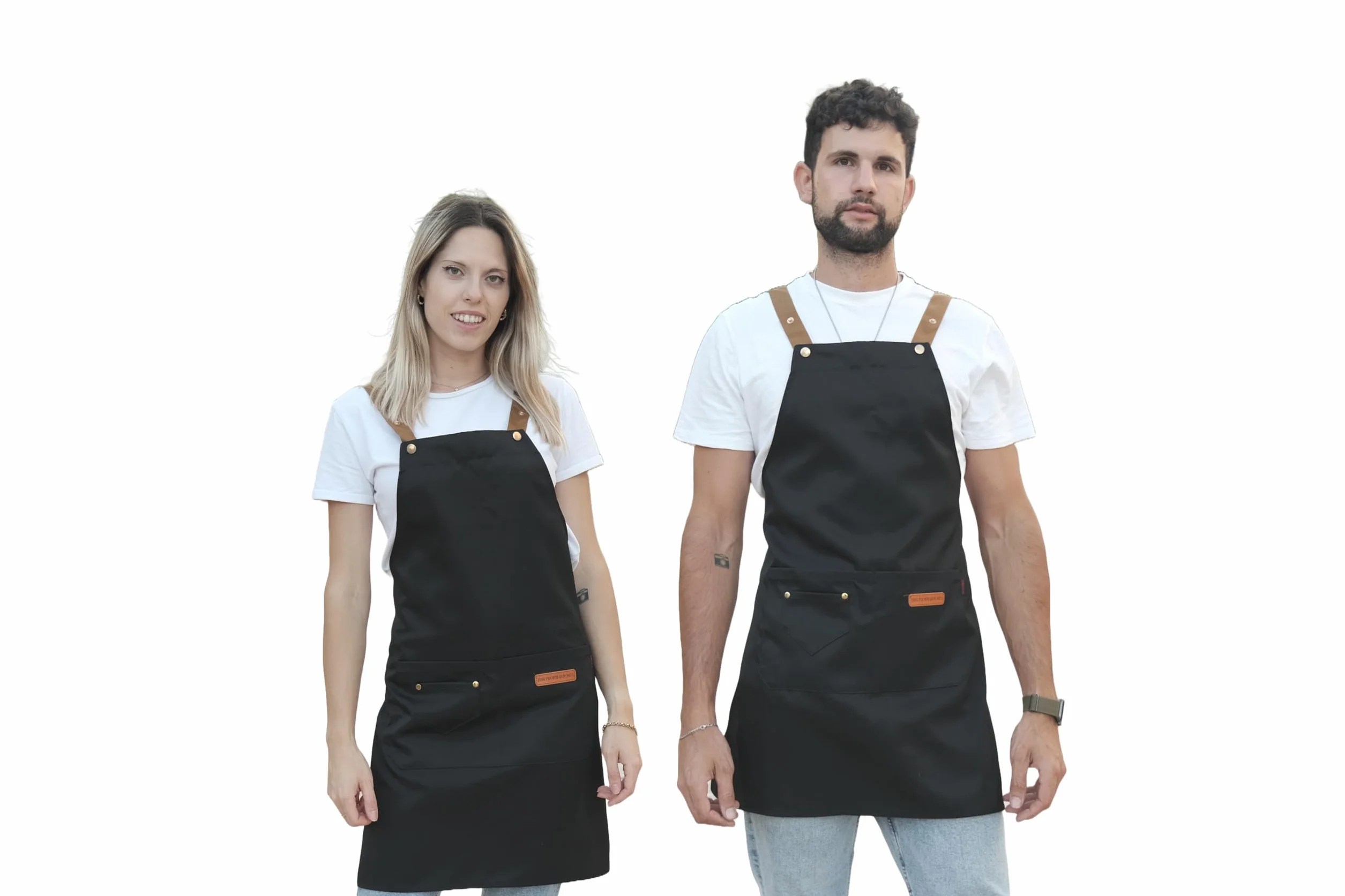 Genérico Grembiule da lavoro professionale, Camice da lavoro - Protezione, comfort, nero, regolabile e con tasche, Nero, Taglia unica