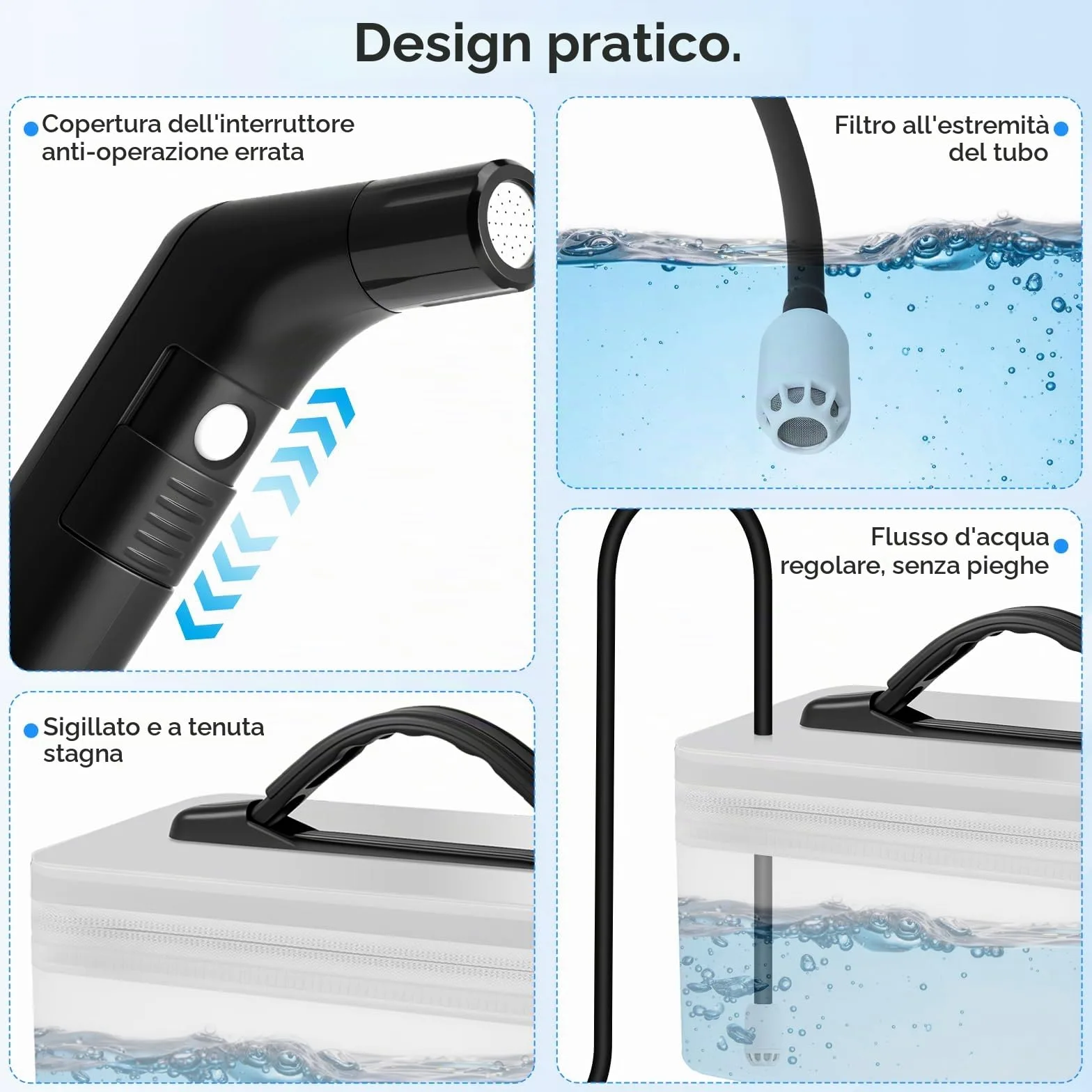 Bidet elettrico da viaggio da 2,3 l, bidet portatile con tubo da 1,2 m, portatile, per bagno, campeggio, all'aperto, doccia musulmana, bottiglia perineale, 2 modalità
