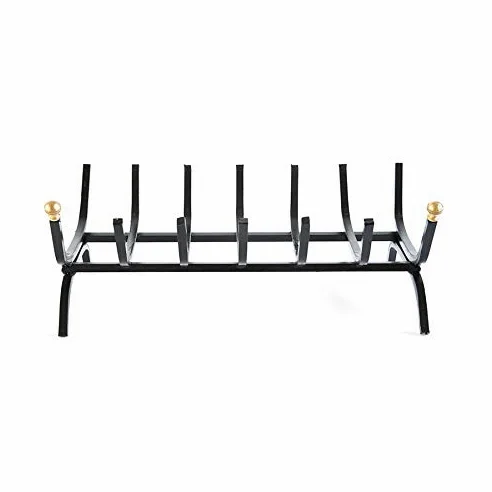 Brucialegna per camino caminetto in ferro con pomelli in ottone 50 cm