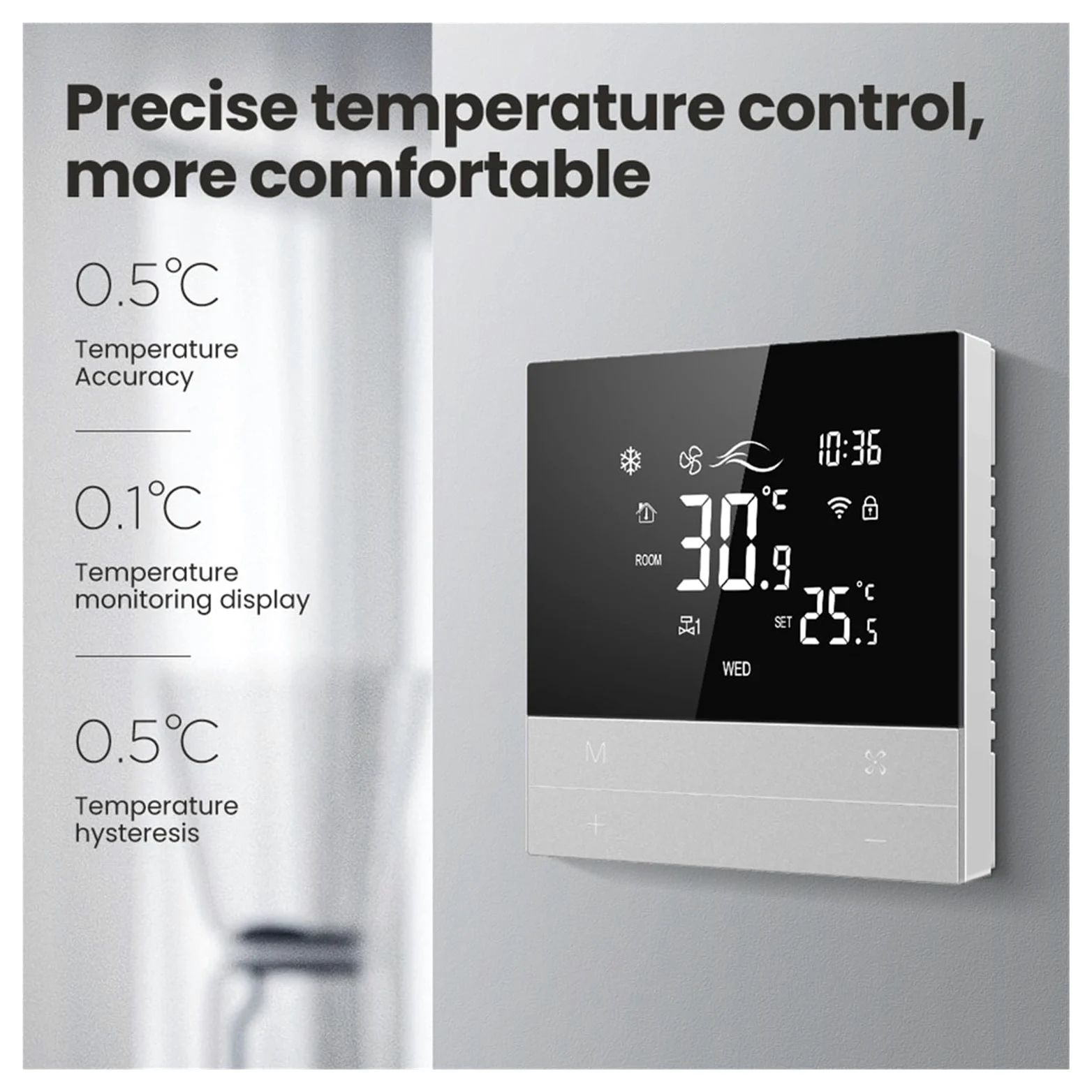 Smart WiFi Termostato Regolatore di temperatura Acqua Riscaldamento a pavimento caldo Riscaldamento a pavimento Controllo del condizionatore d'aria Facile Da Usare(WiFi-4P)