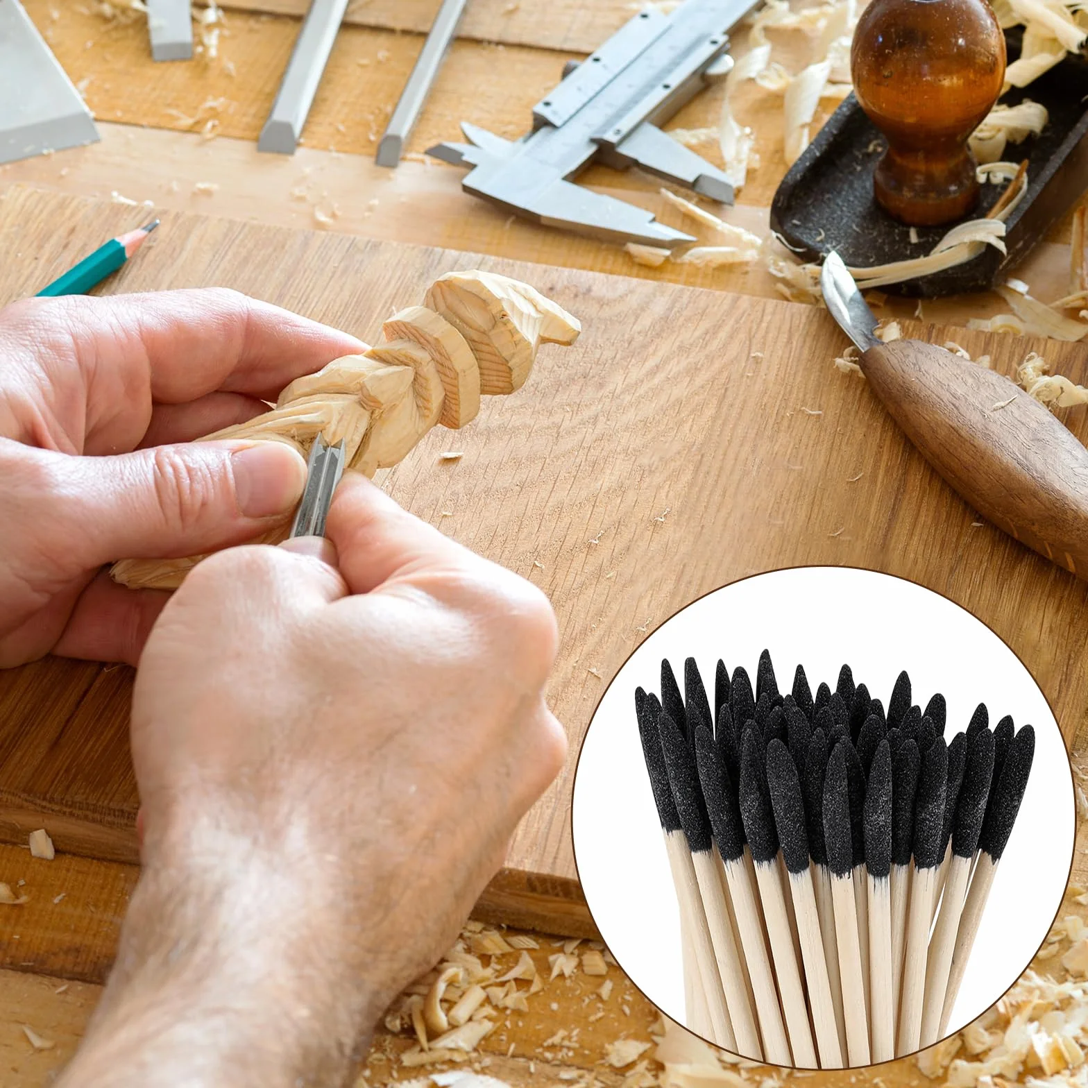 Bastoncini abrasivi 50 pezzi per spazi ristretti, levigatura obliqua per modelli in plastica e legno
