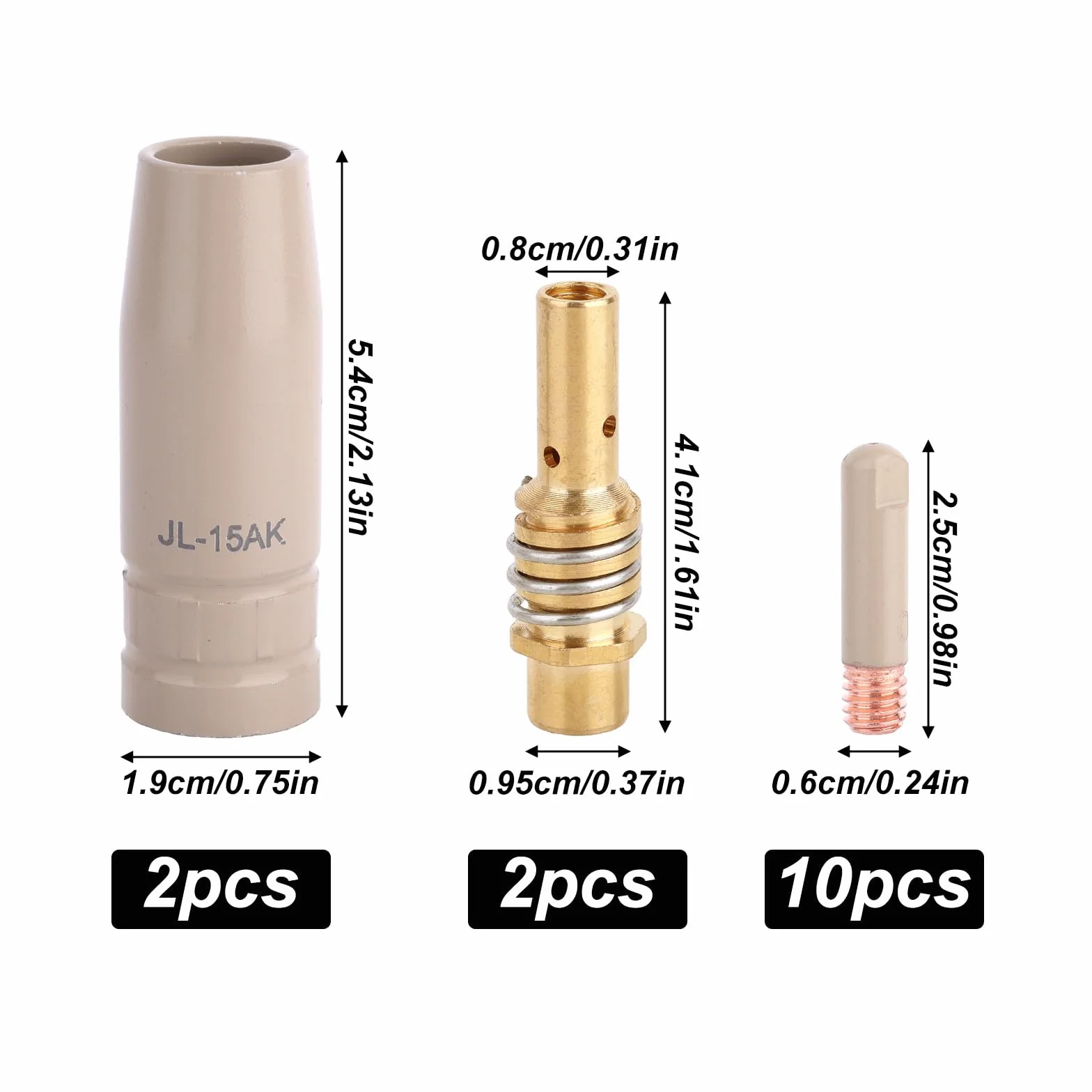 Ugello per Saldatura MIG Antiaderente 14pz Compatibile MB15 15AK 0,9mm