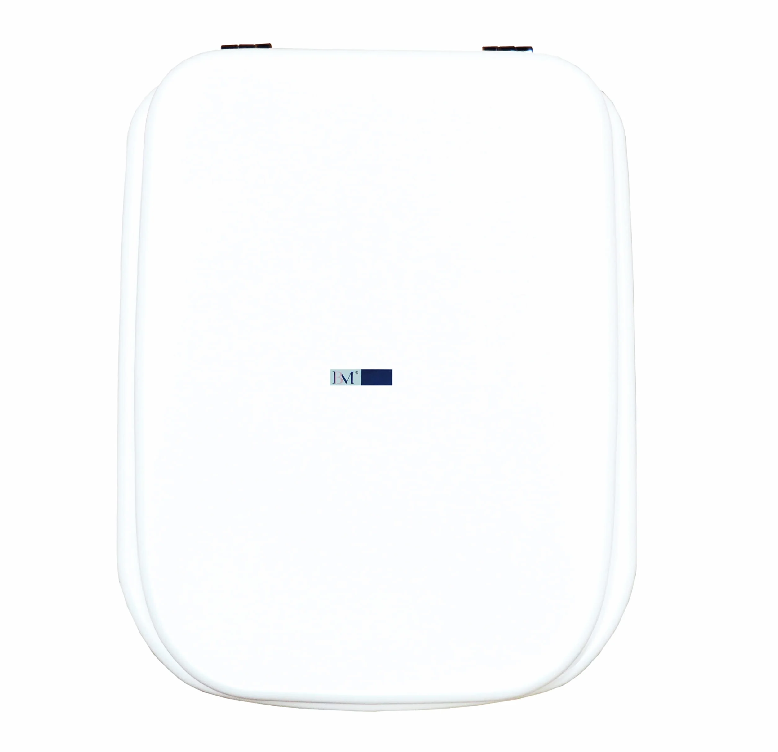 BM 7016 Copriwater Sedile Tavoletta WC Coperchio Toilet Seat Bagno in Legno MDF Bianco Quadrato Rettangolare, Misura Standard Fissaggio dal Basso Cerniere Incluse