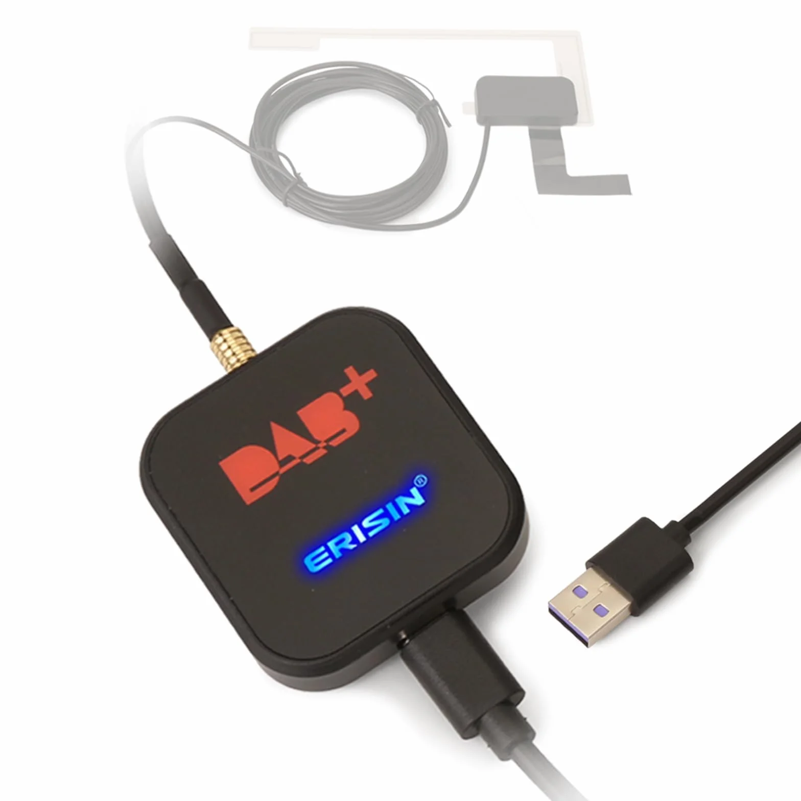 Antenna radio digitale DAB+ con antenna versatile Adattatore DAB per autoradio Android 11 12 13 14 Collegamento porta USB