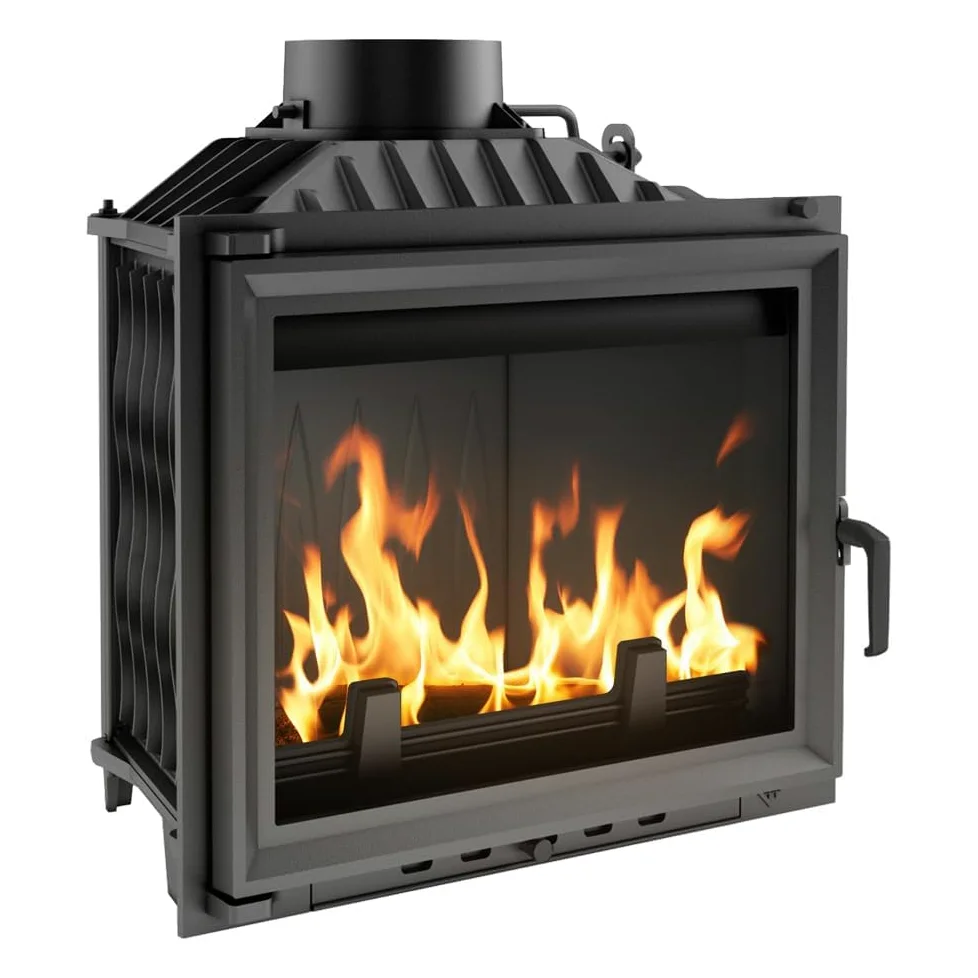 KRATKI ANTEK Camino a legna in ghisa 10kW Ø 150 - stufa a legna Classe energetica A - ECODESIGN, Efficienza termica 76% - Gamma di potenza 4,5-13kW - cestino della cenere & regolazione dell’aria