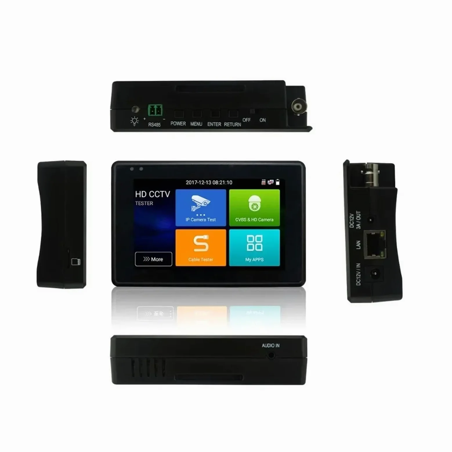 Tester CCTV, Tester CCTV IPC1800SN analogico 4 pollici 5 in 1 8MP TVI AHD CVI e tester telecamera IP 4K H.265 con monitor POE/IP tracciante cavi