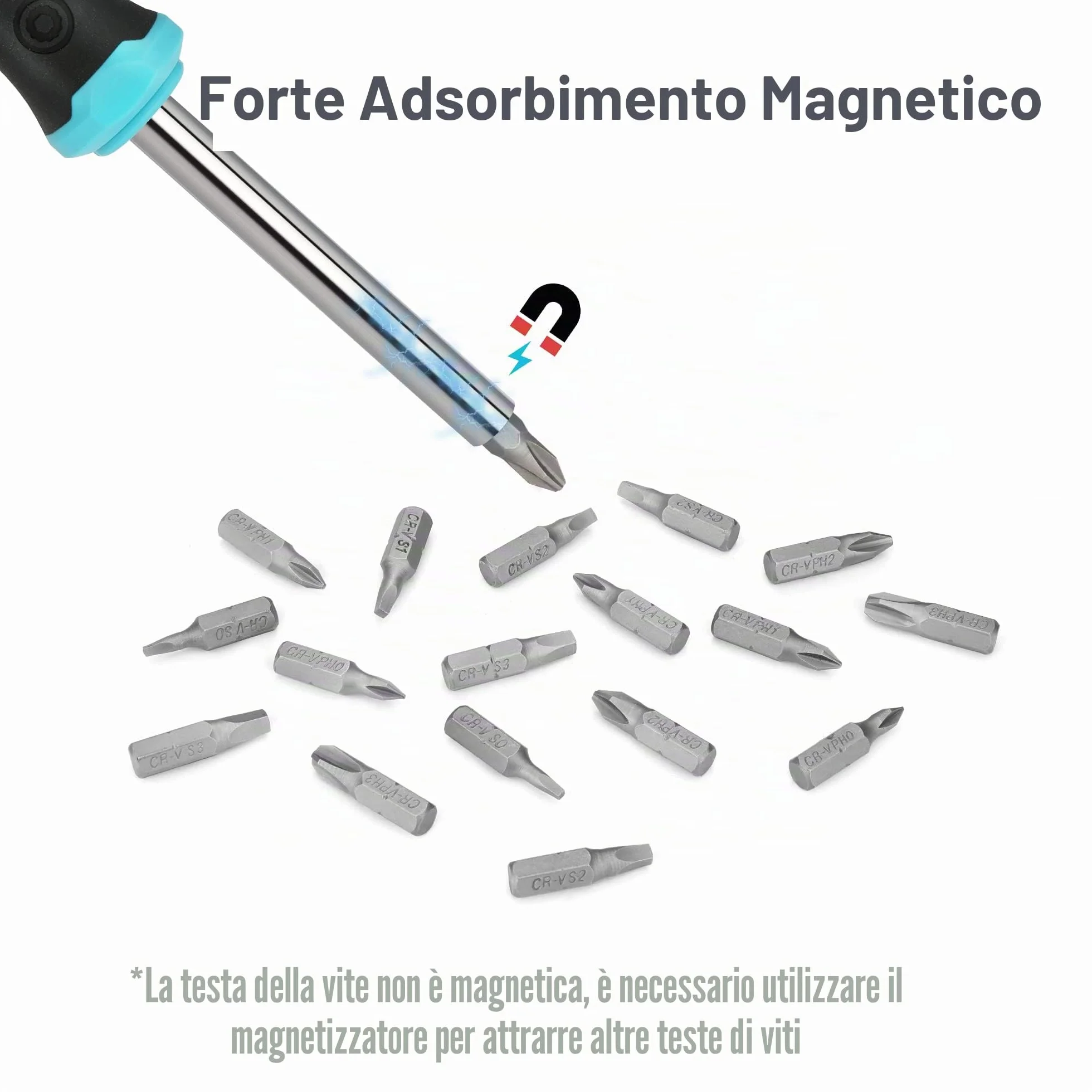 DURATECH Set di Cacciaviti 60 in 1, Set di Cacciaviti Multifunzionali (Piatta, Phillips, Torx, Hex), Design di Stoccaggio, Adatto alla Manutenzione delle Macchine e alle Riparazioni Quotidiane