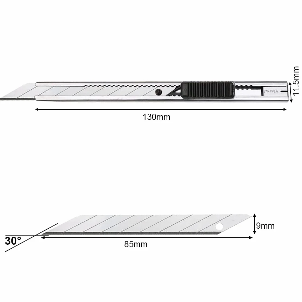 Gebildet Nóż Utility 9mm 30° z 10 ostrzami zapasowymi stal węglowa