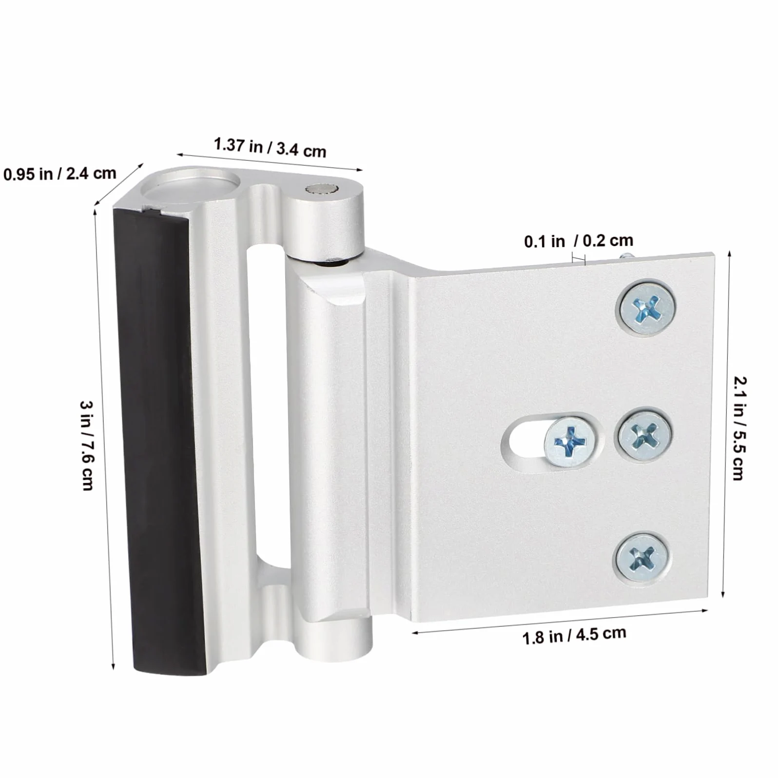 2pezzi Serratura Di Rinforzo Per Porta Dispositivo Di Sicurezza Per Porte Serratura Di Sicurezza Per Porta Interna Realizzata in Lega Di Alluminio Resistente e Durevole Facile Da i