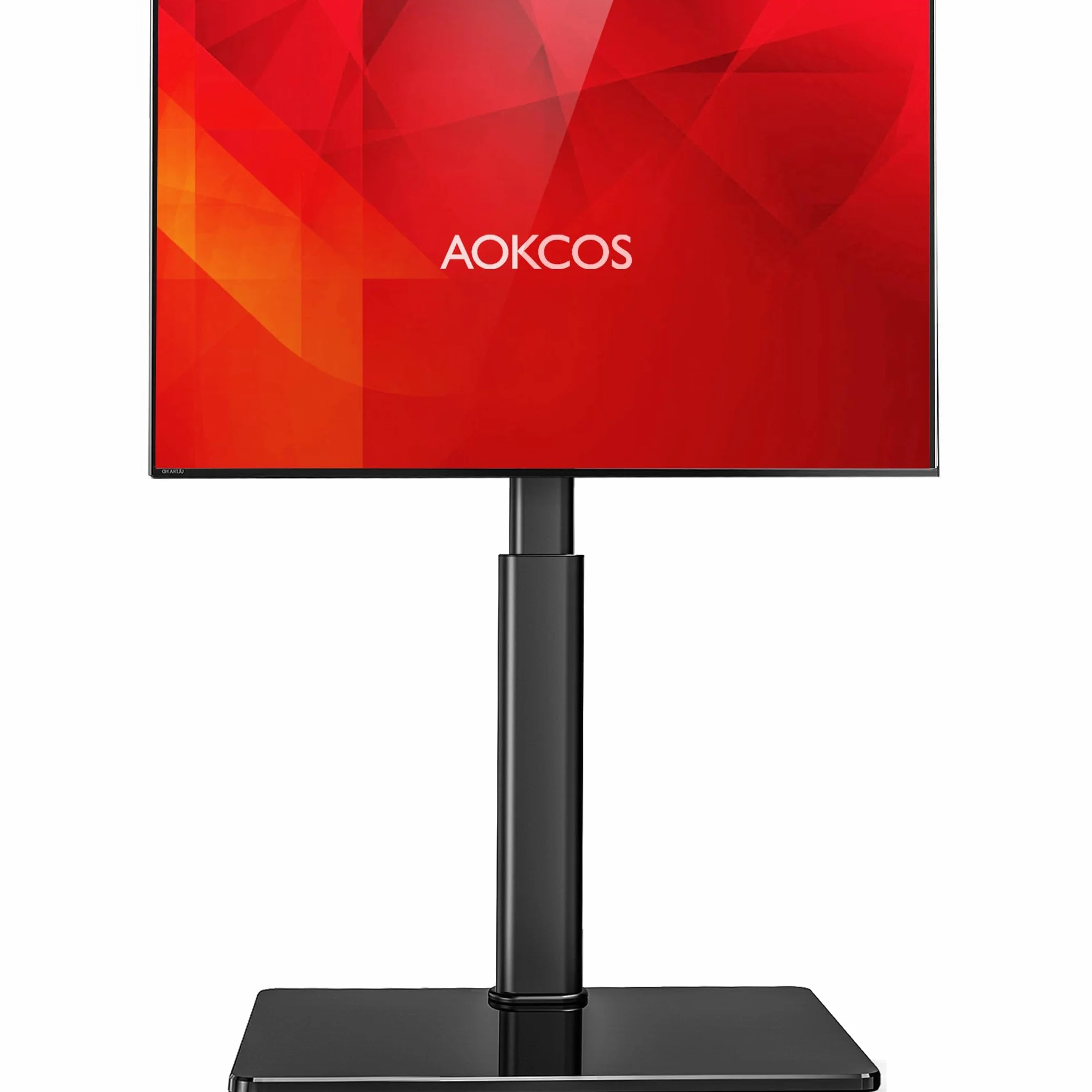 AOKCOS Supporto TV da Pavimento inclinabile per 32-55 65 70 Pollici, Girevole & Altezza Regolazione Mobile Porta TV da Terra, Max VESA 400x400mm 40kg
