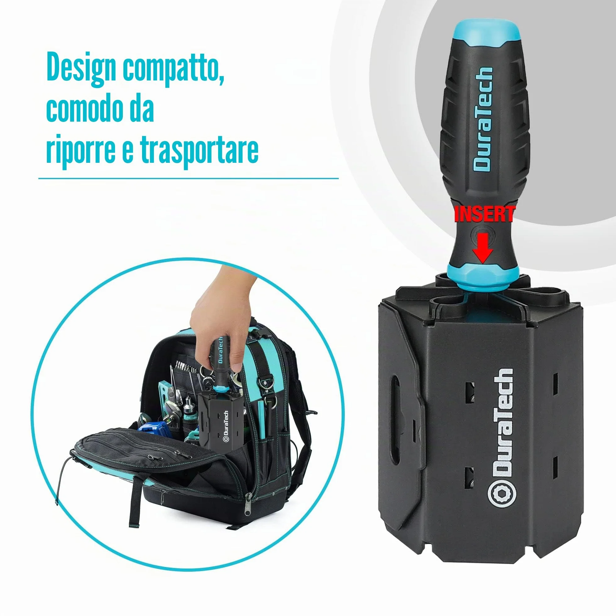 DURATECH Set di Cacciaviti 60 in 1, Set di Cacciaviti Multifunzionali (Piatta, Phillips, Torx, Hex), Design di Stoccaggio, Adatto alla Manutenzione delle Macchine e alle Riparazioni Quotidiane