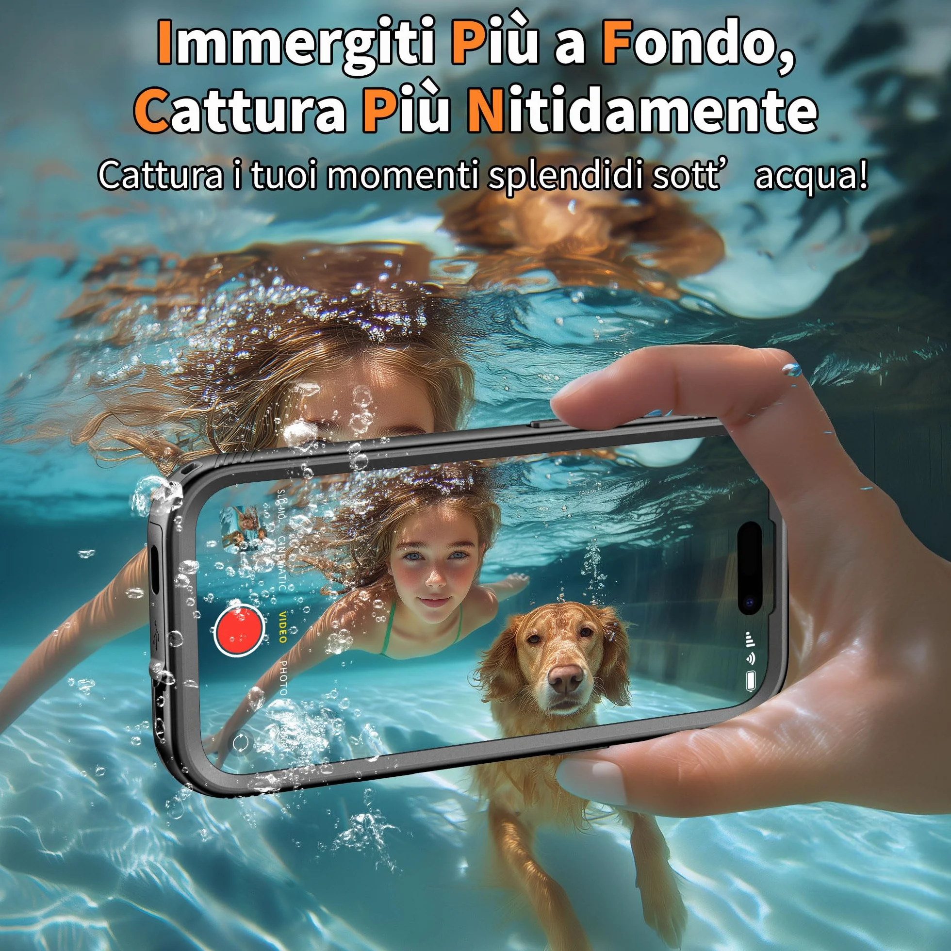 Cozycase TOP Cover Protettiva Per iPhone 17 Pro Impermeabile Antiurto IP68 Subacquea Antipolvere 360 Completa integrale Militare Rigida Rugged Custodia Resistente i Phone 17Pro Anti Urto Waterproof