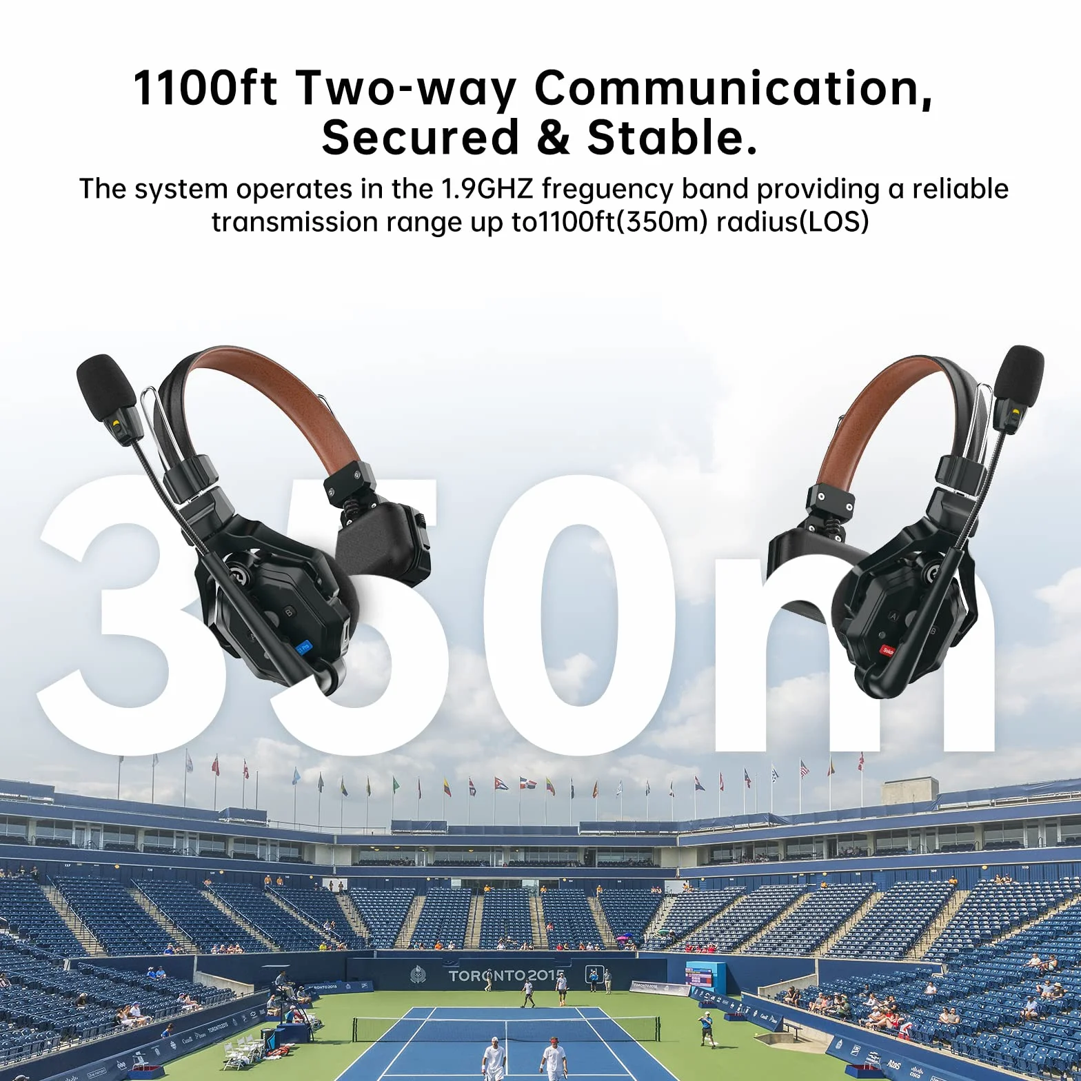 Hollyland Solidcom C1 PRO System Intercom Wireless ENC Cancellazione Rumore Ambientale Full-Duplex 4 Persone 350m PTT Mute Team Produzione Video Chiesa Drone TV&Film con 1 Master e 3 Cuffie Distanza