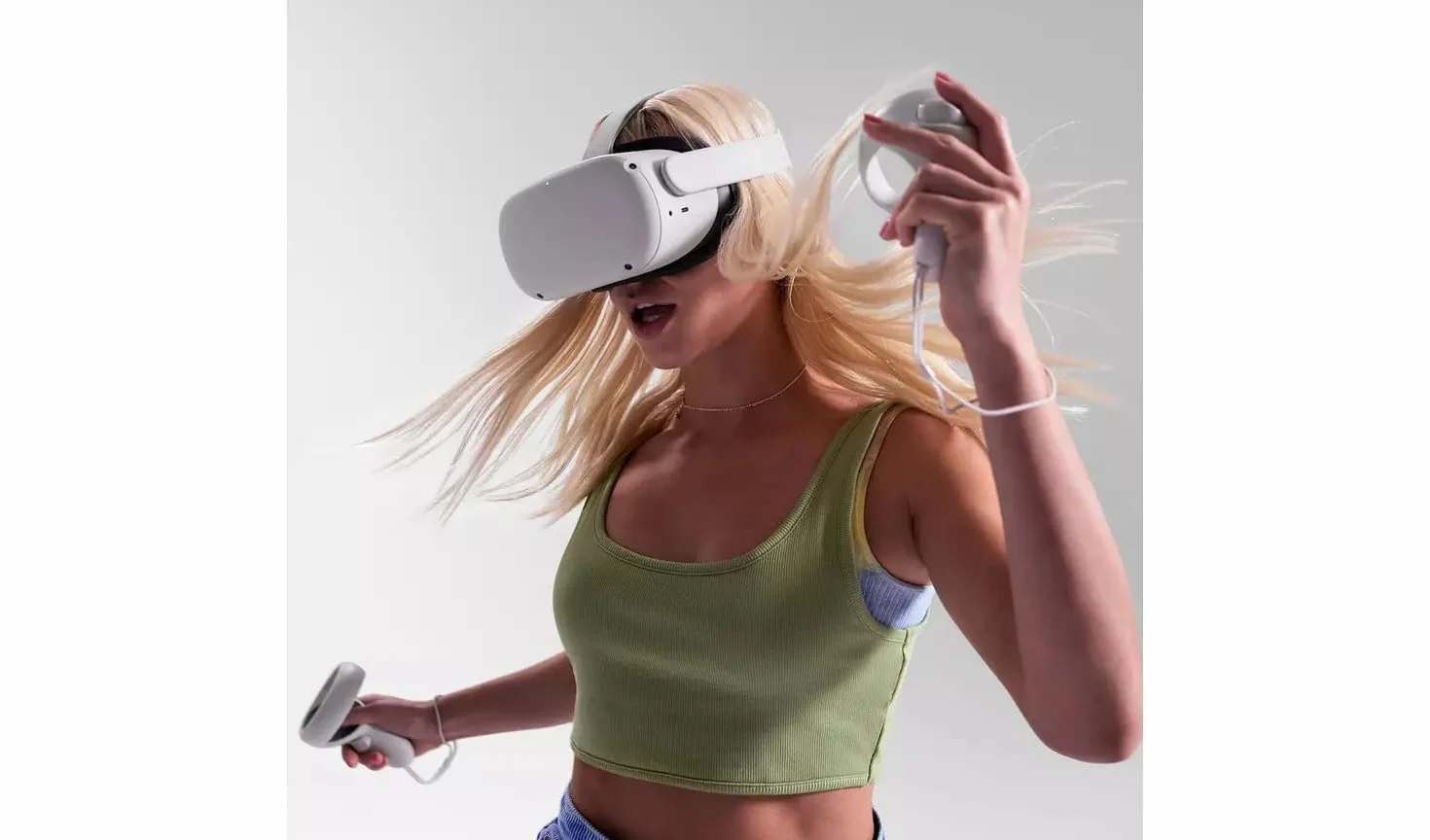 Meta Quest 2 - Cuffie VR All-In-One Avanzate - 128 GB per Personal Computer, bianco