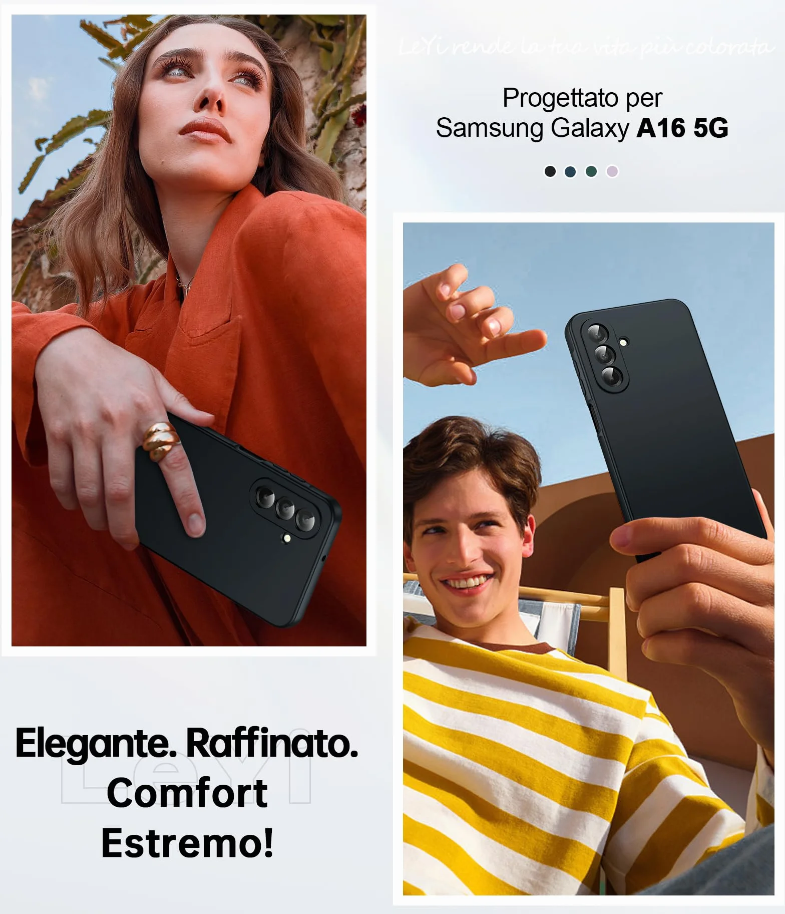 LeYi Cover per Samsung A26 5G con 2 Pezzi Vetro Temperato, Custodia Morbida Silicone Liquida TPU Protettivo Ultra Slim Antiurto, Case con Protezione Fotocamera per Samsung Galaxy A 26