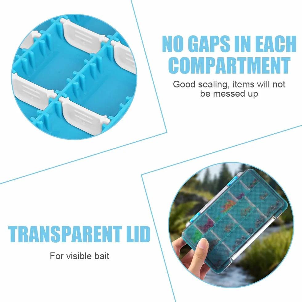 Vicloon Scatola Organizer per Attrezzatura da Pesca 2 in 1 con Subacquei Rimovibili, Plastica Blu
