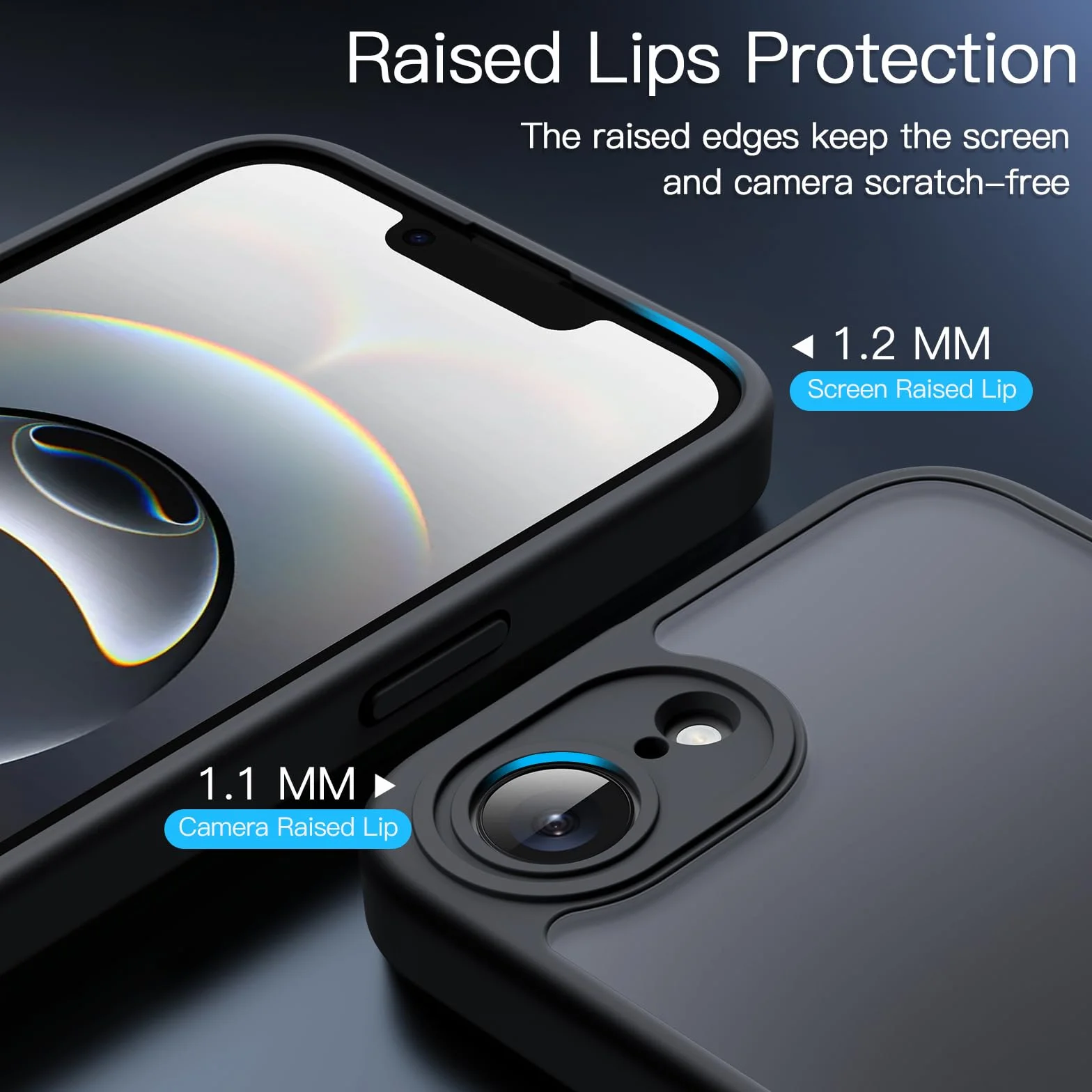 JETech Cover Opaca per iPhone 17e (2026) / iPhone 16e, Protezione Anticaduta Antiurto di Grado Militare, Custodia Cellulare Posteriore Glassata Traslucida, Anti-Impronte (Nero)
