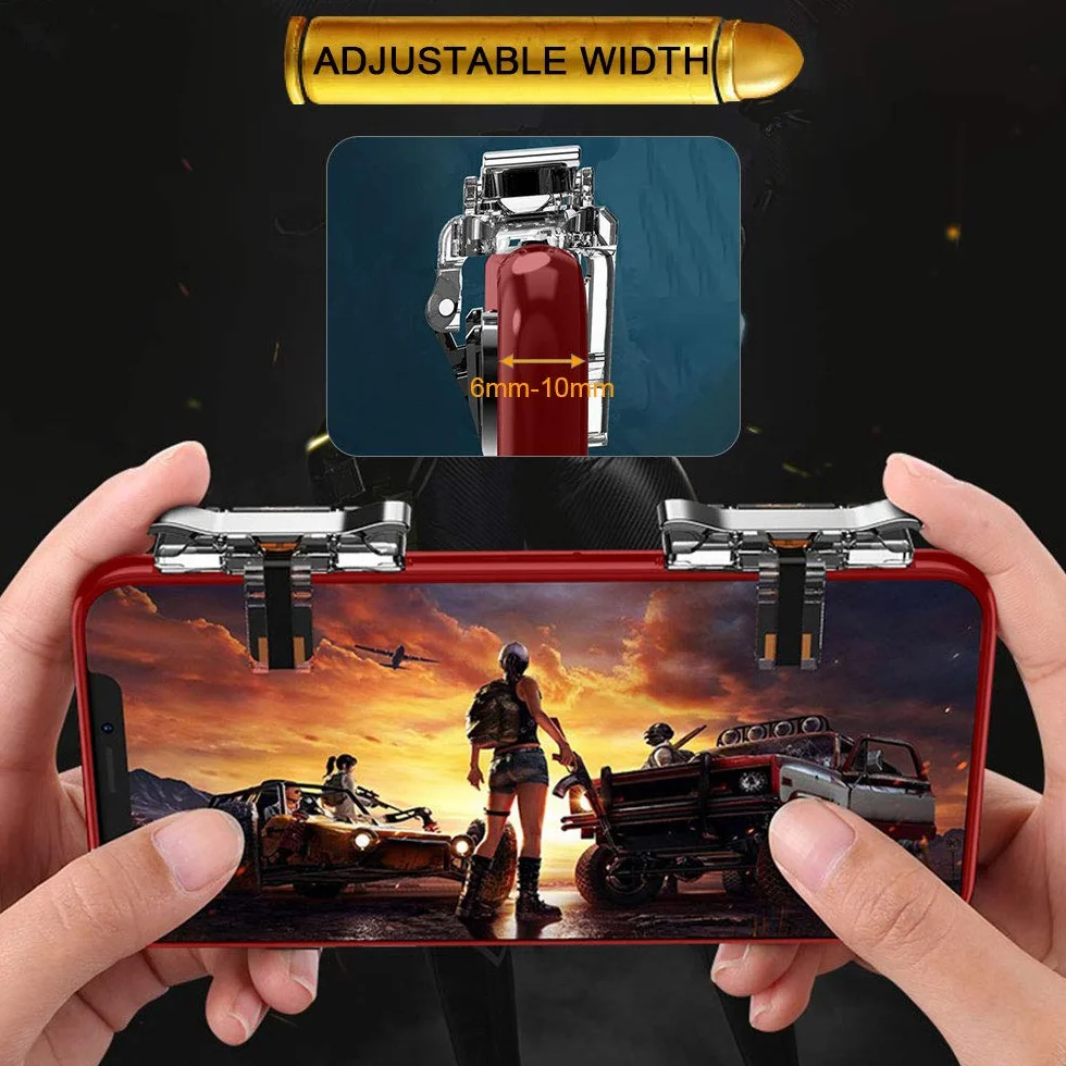 GOLRISEN Pubg Controller di gioco mobile, confezione da 2 pulsanti di gioco per telefono, trigger del telefono Pubg di joystick di controllo sensibile per mira e chiavi di attivazione del fuoco per