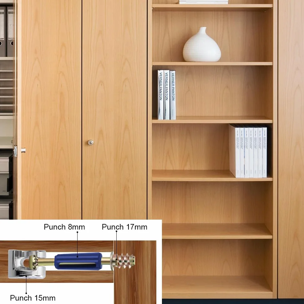 Connettori eccentrici per mobili con camma vite e perno M6 40mm