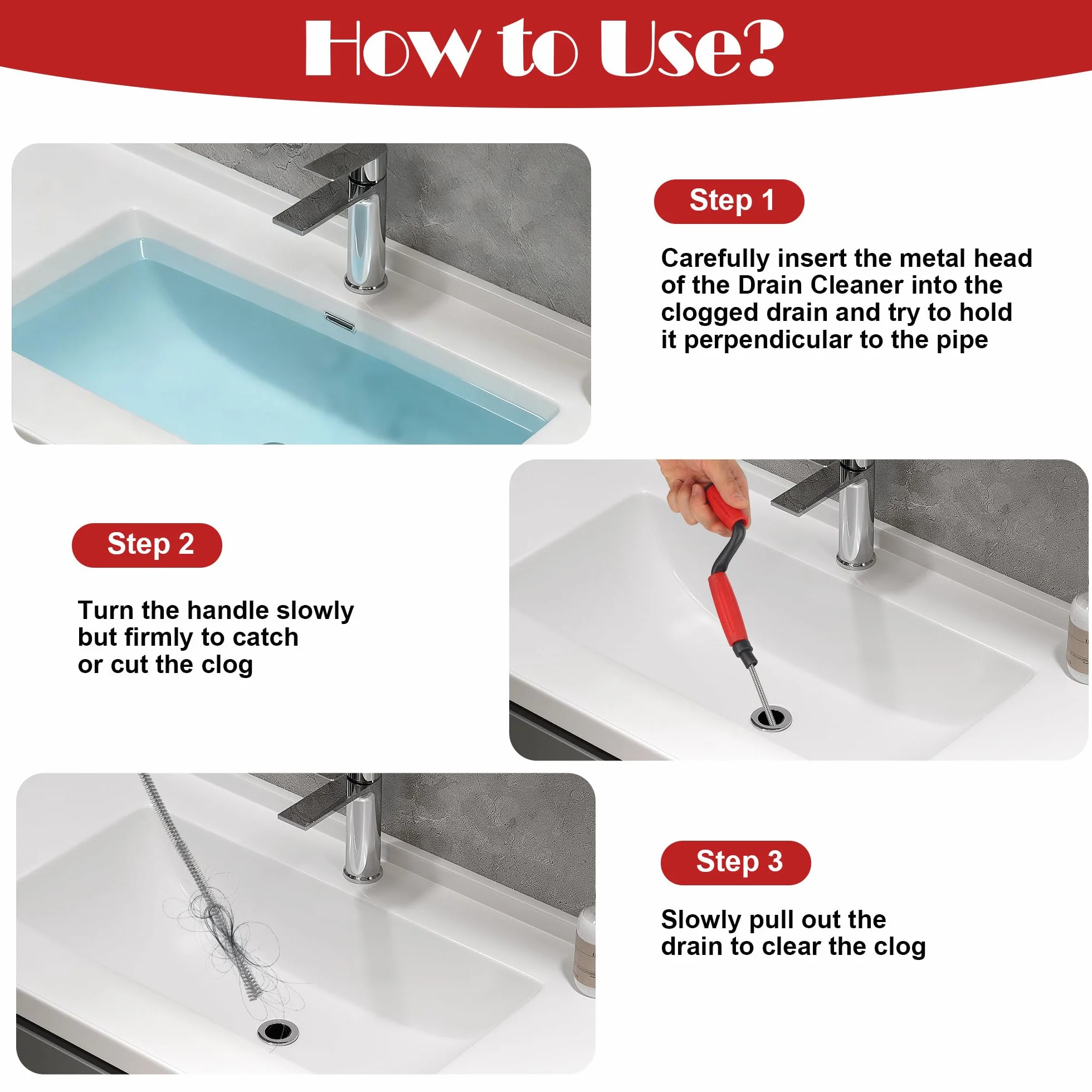 Sturatubi Sonda 5 m x 6 mm, Coclea per Pulizia Tubi Cucina Bagno